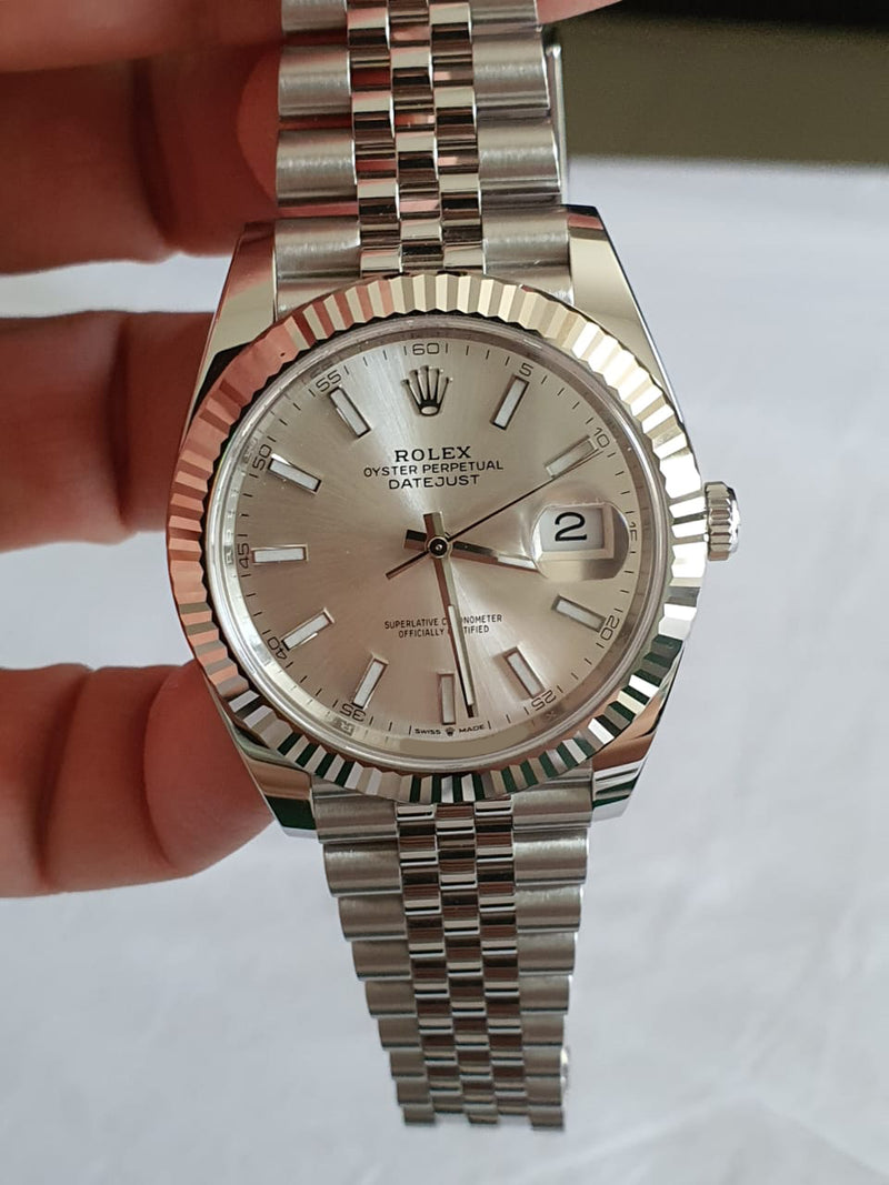 DATEJUST 41MM SILVER DIAL FLUTED JUBILEE (2023)