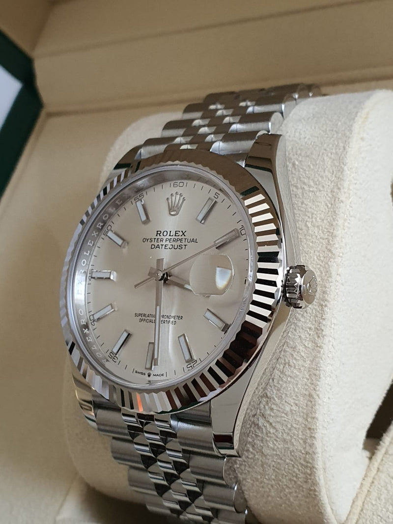 DATEJUST 41MM SILVER DIAL FLUTED JUBILEE (2023)