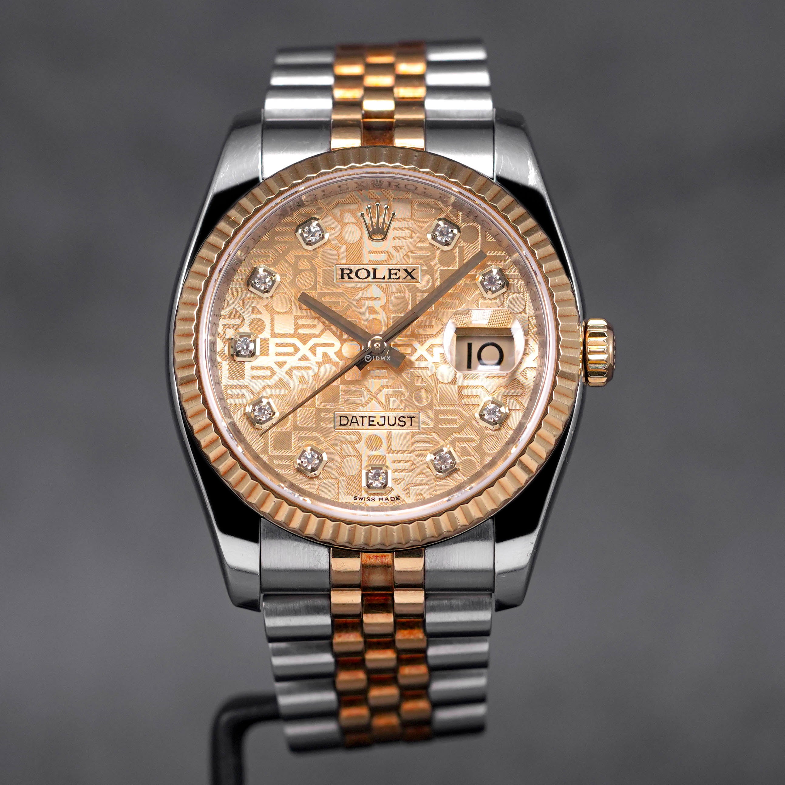 DATEJUST 36MM TWOTONE YELLOWGOLD COMPUTERIZED CHAMPAGNE DIAMOND DIAL (2007)