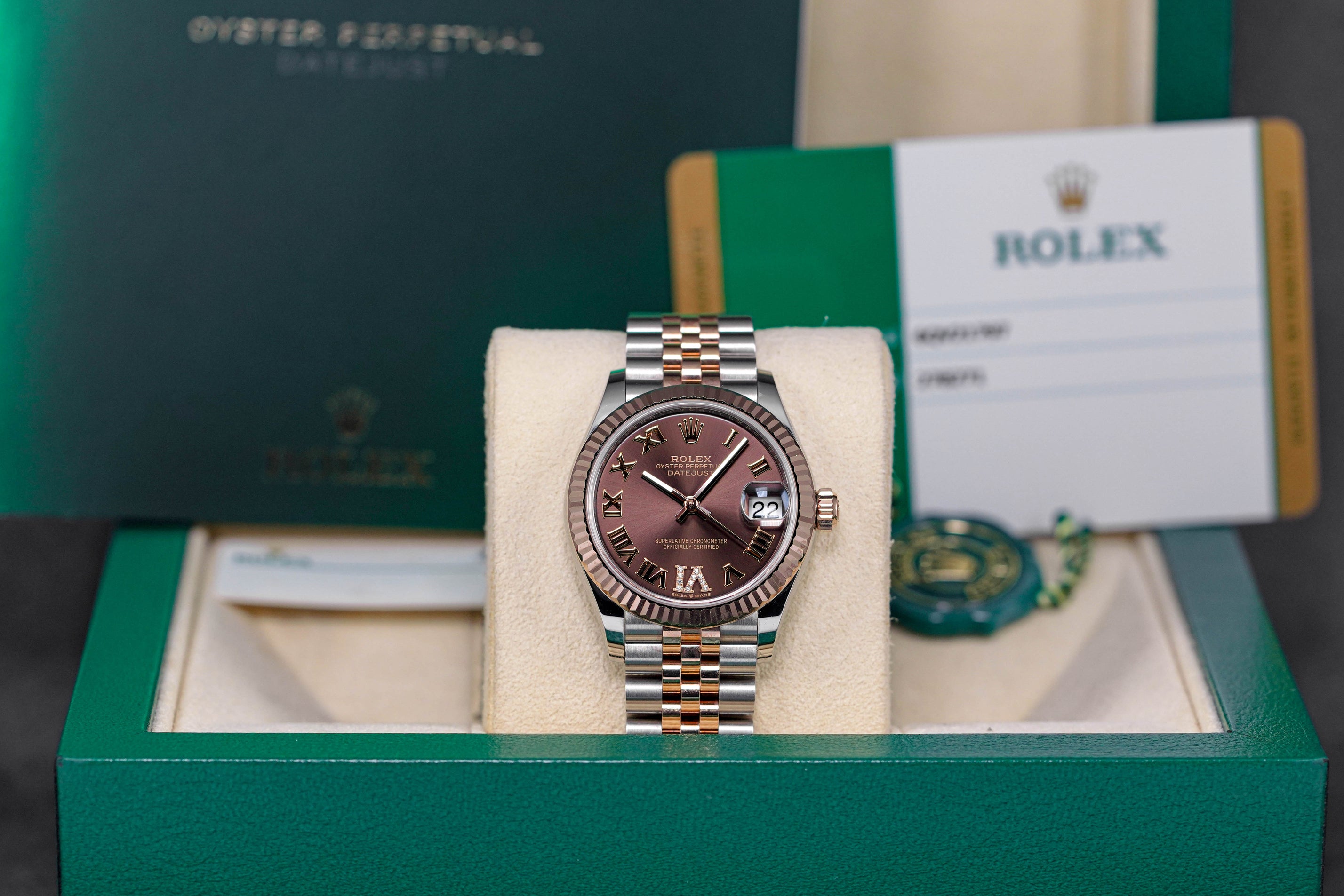 DATEJUST 31MM CHOCO ROMAN DIAL DIAMOND ON VI (2019)