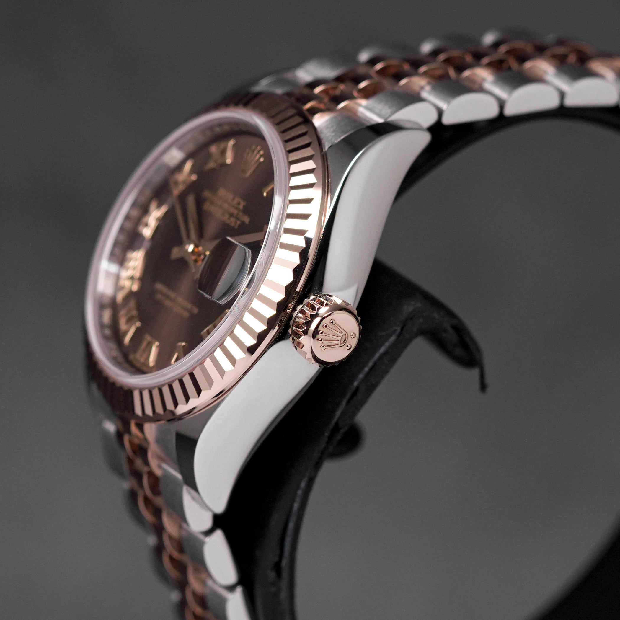 DATEJUST 28MM TWOTONE ROSEGOLD CHOCO ROMAN DIAL (2023)