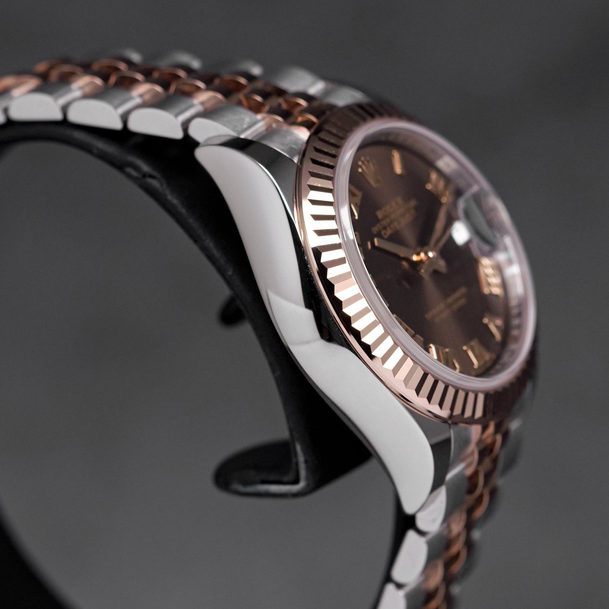 DATEJUST 28MM TWOTONE ROSEGOLD CHOCO ROMAN DIAL (2023)