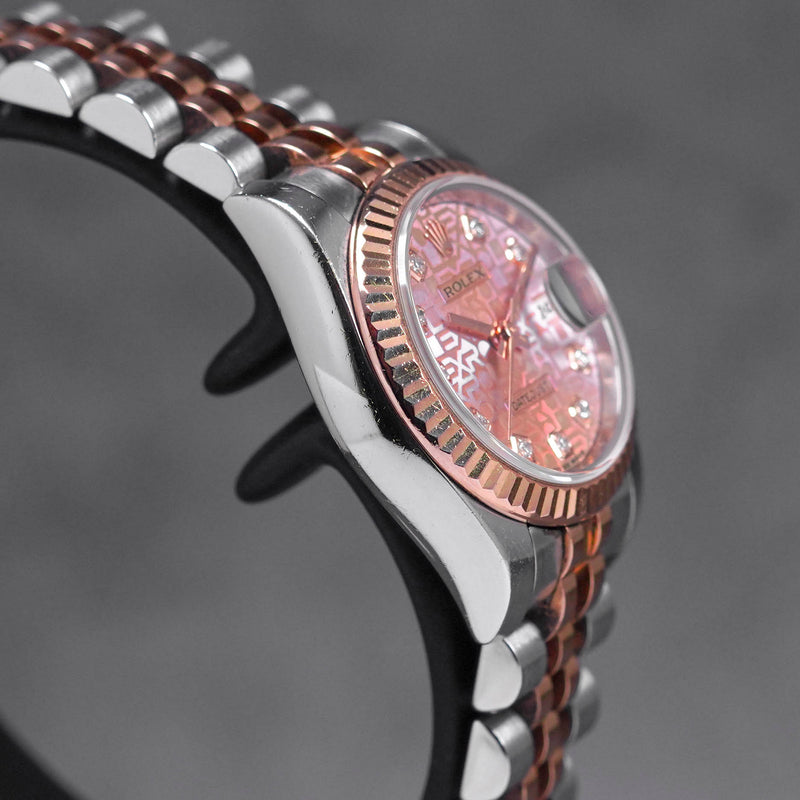 DATEJUST 26MM TWOTONE ROSEGOLD PINK COMPUTERIZED DIAMOND DIAL (2011)