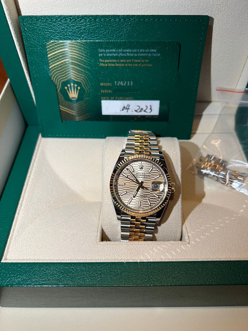 DATEJUST 36MM TWOTONE YELLOWGOLD FLUTED CHAMPAGNE DIAL (2023)