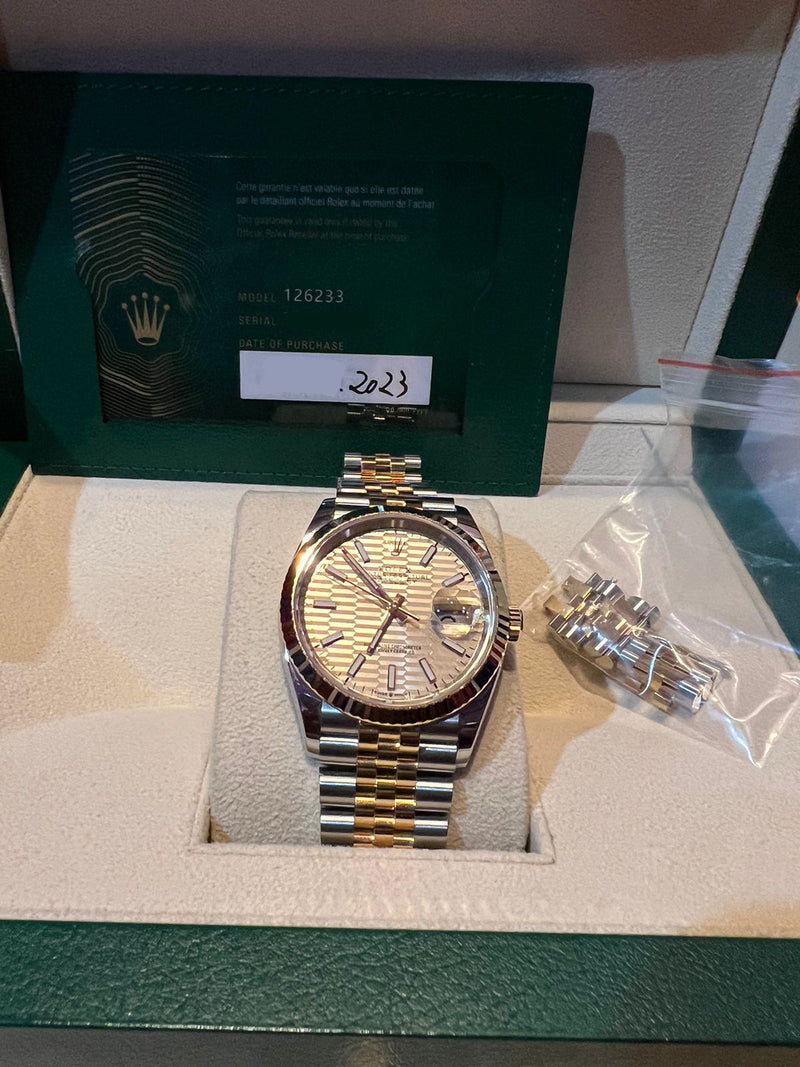 DATEJUST 36MM TWOTONE YELLOWGOLD FLUTED CHAMPAGNE DIAL (2023)
