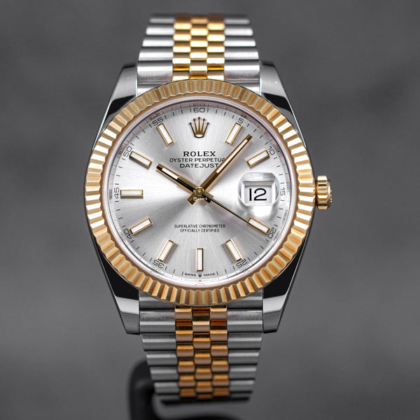 DATEJUST 41MM TWOTONE YELLOWGOLD SILVER SUNDUST DIAL (2021)
