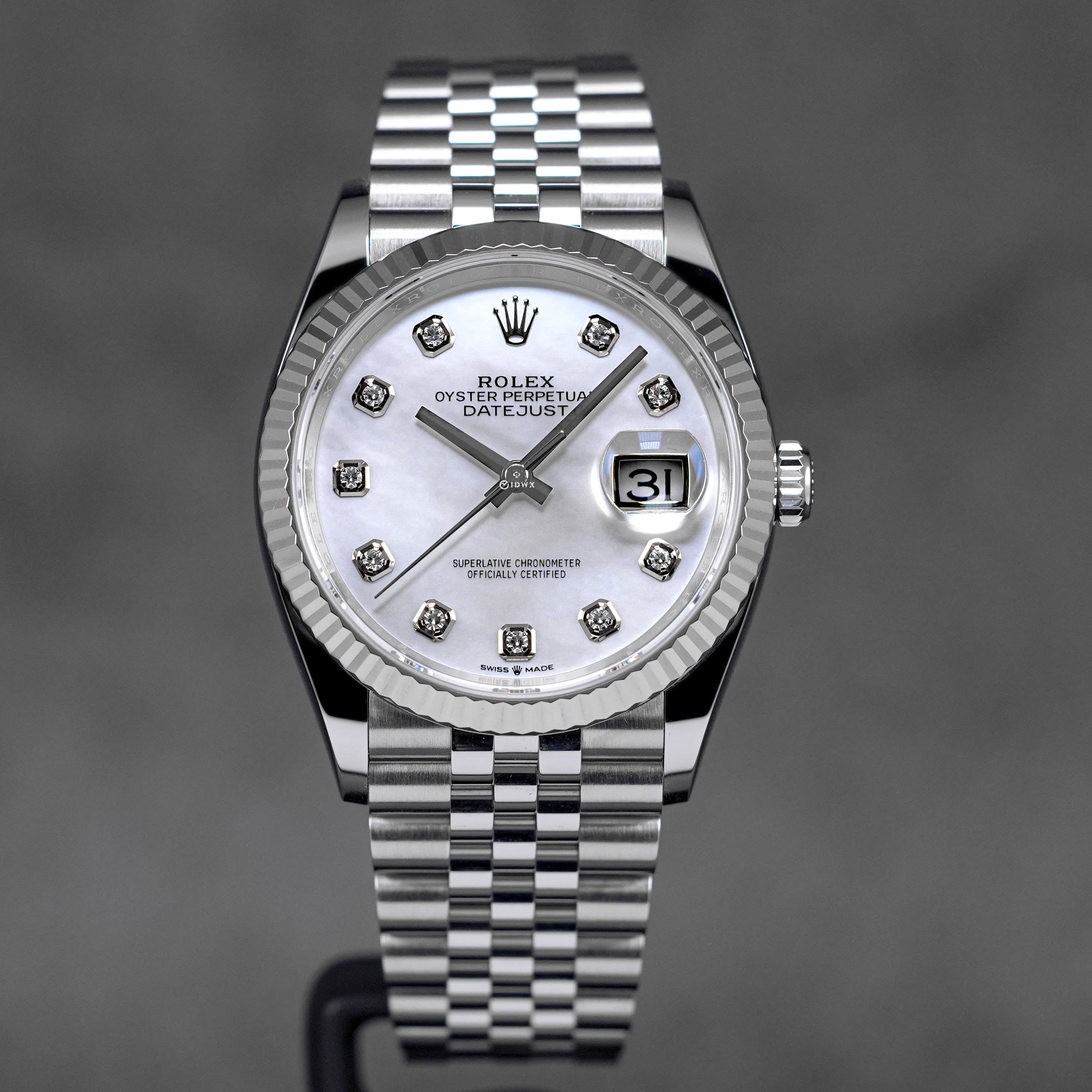 DATEJUST 36MM WHITE MOP DIAMOND DIAL (2026)