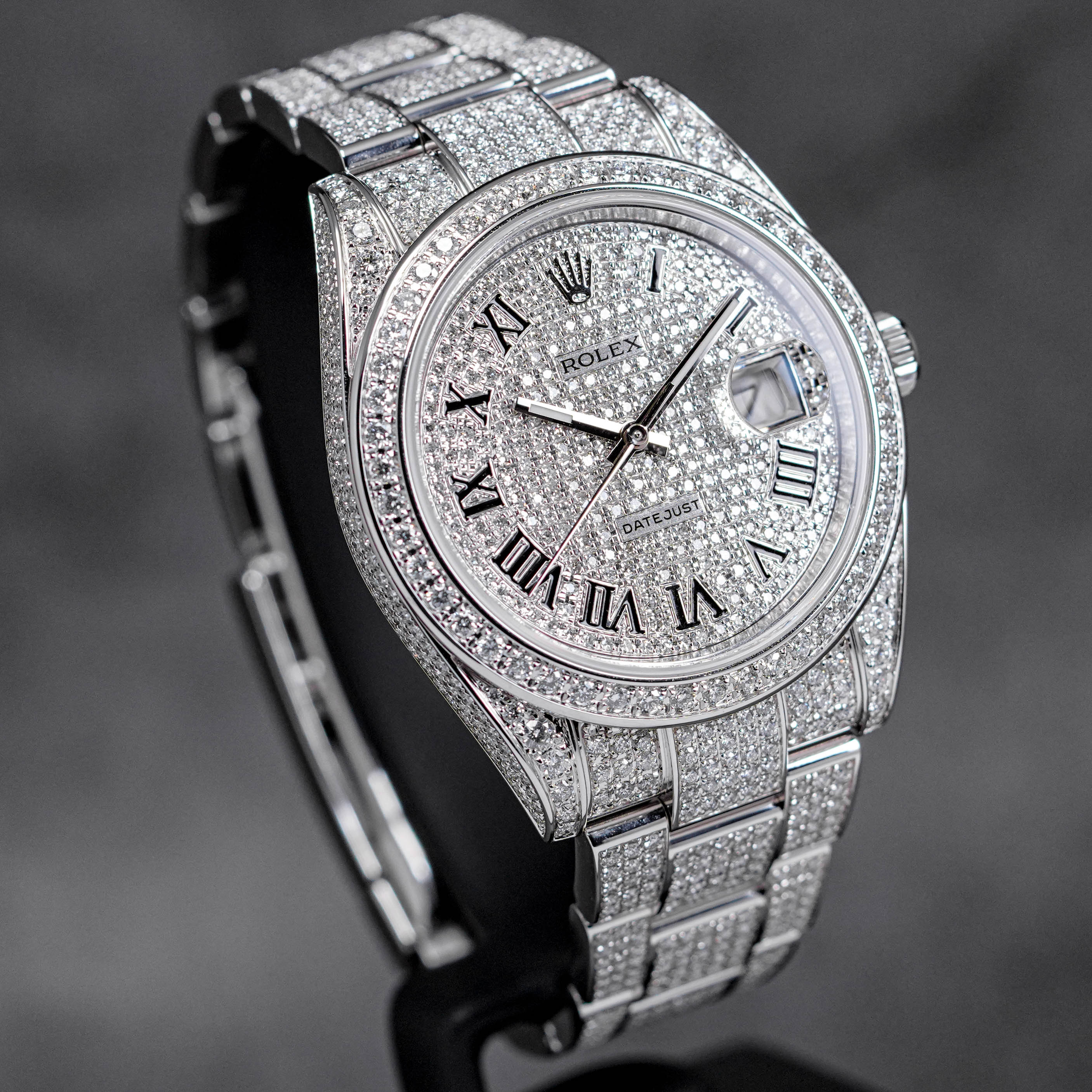 DATEJUST II CUSTOM PAVED DIAMOND SET ROMAN DIAL (2023)