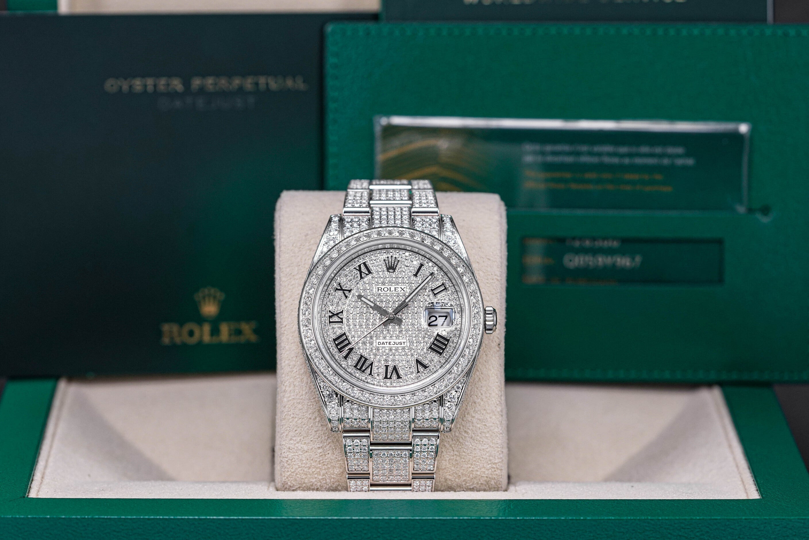 DATEJUST II CUSTOM PAVED DIAMOND SET ROMAN DIAL (2023)