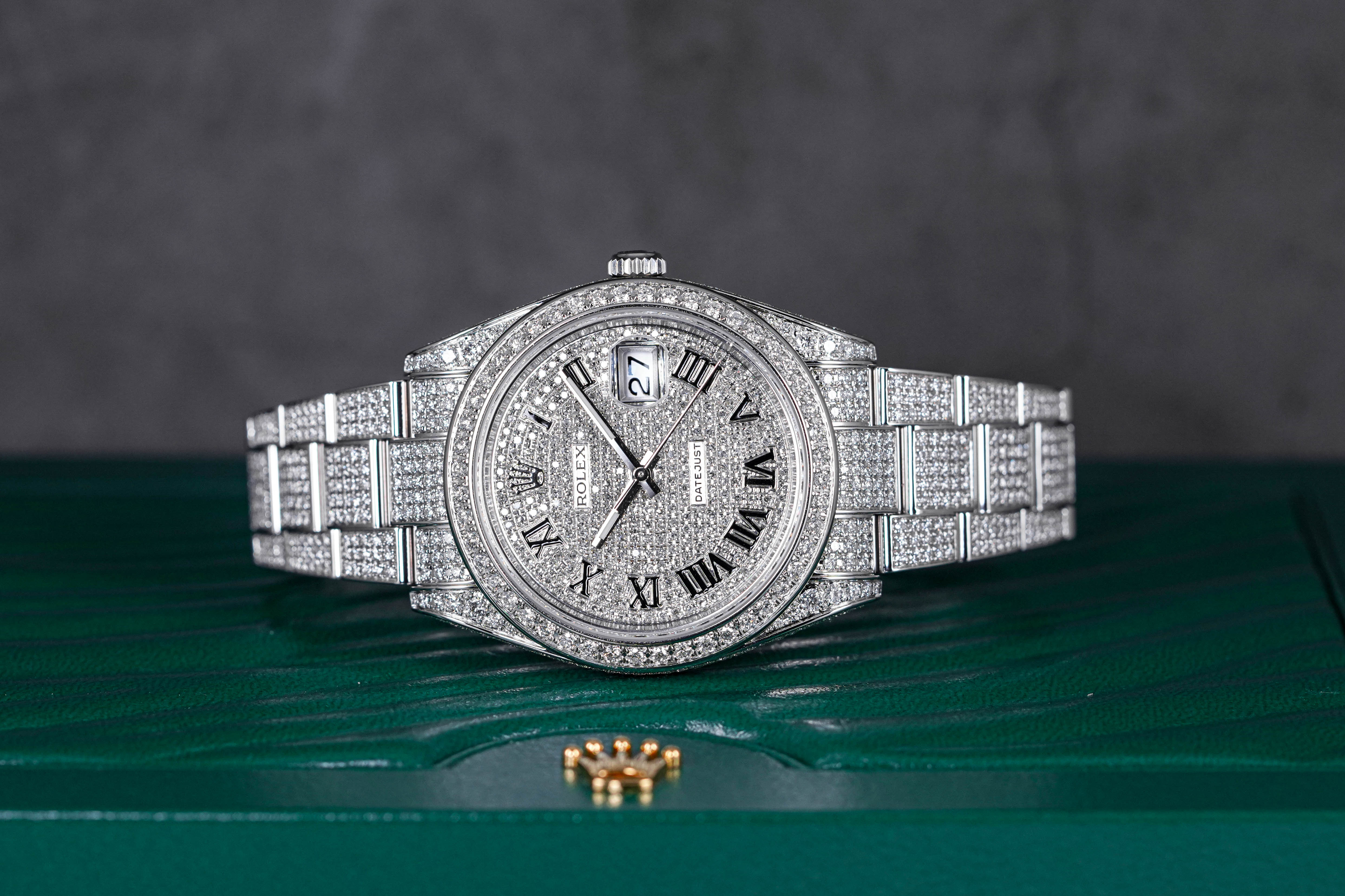 DATEJUST II CUSTOM PAVED DIAMOND SET ROMAN DIAL (2023)