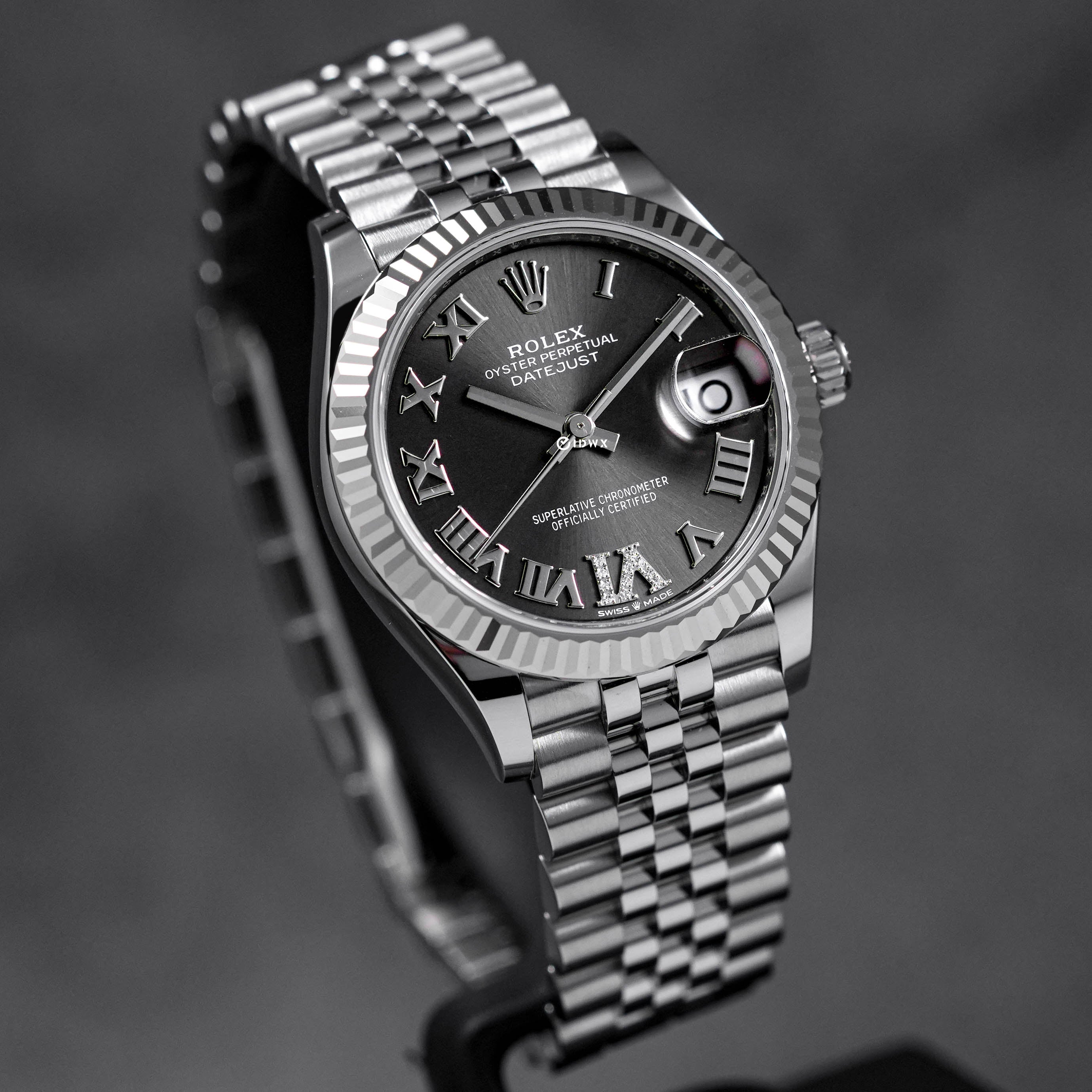 DATEJUST 31MM RHODIUM ROMAN DIAL DIAMOND ON VI (2023)