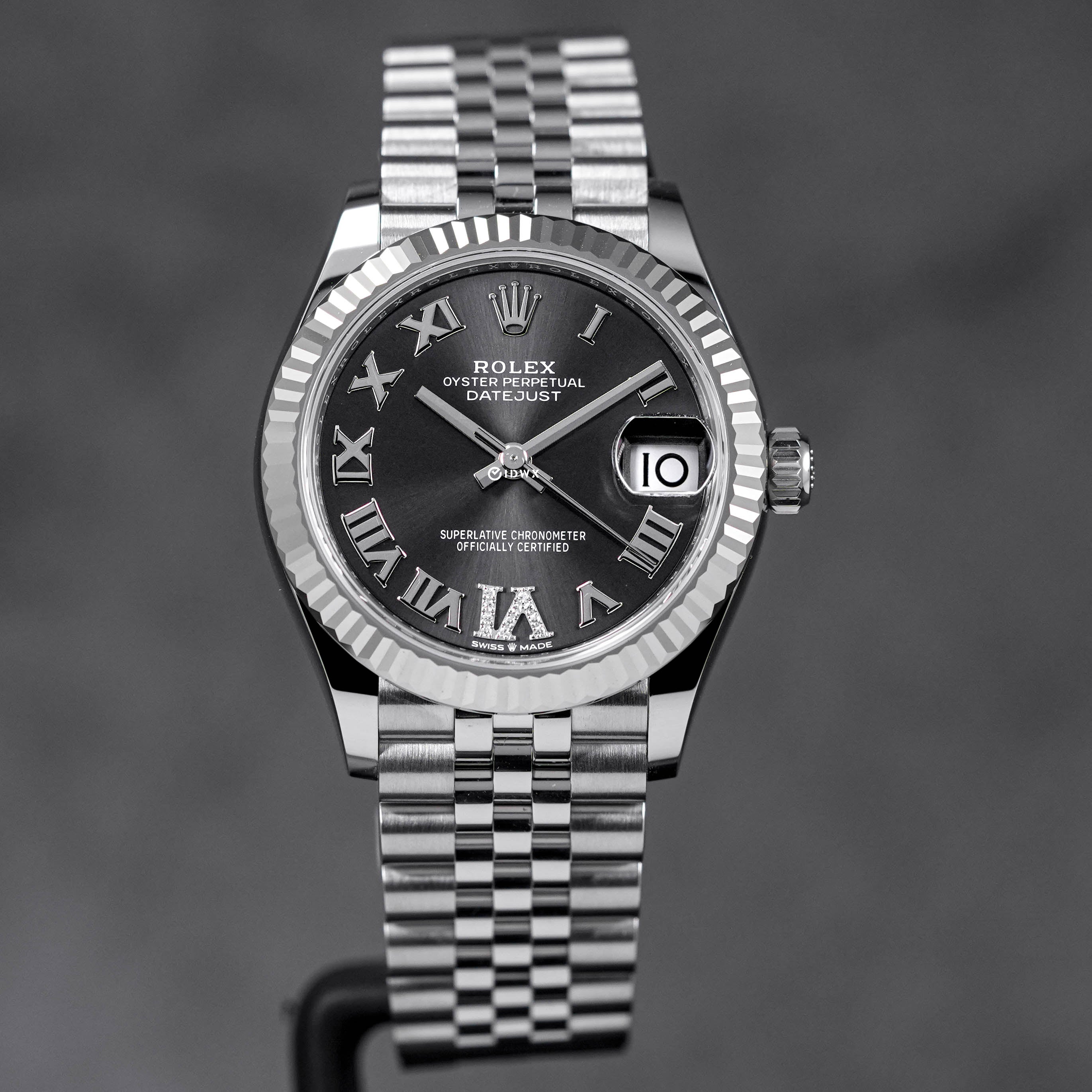 DATEJUST 31MM RHODIUM ROMAN DIAL DIAMOND ON VI (2023)