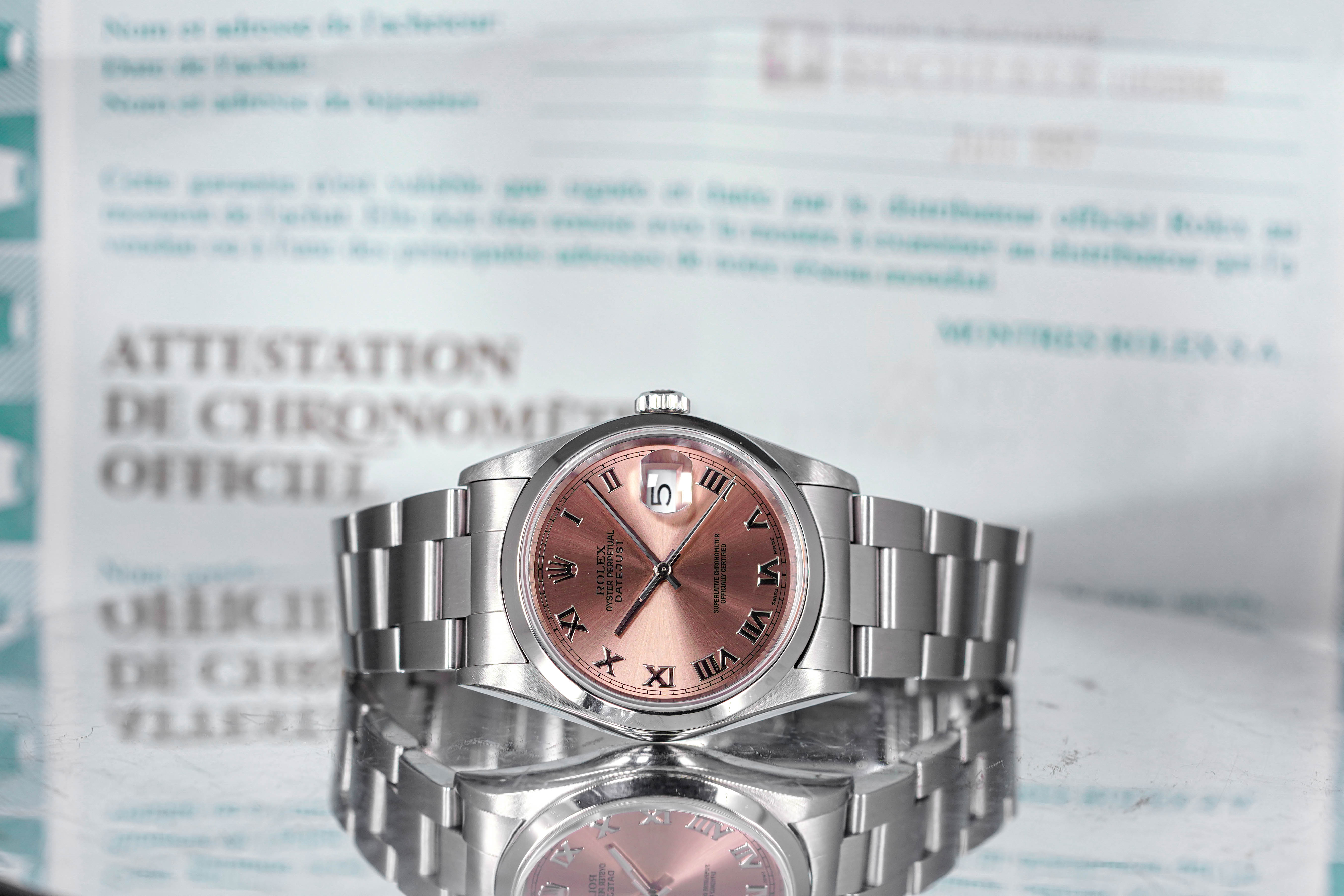 DATEJUST 36MM SALMON ROMAN DIAL (1997)