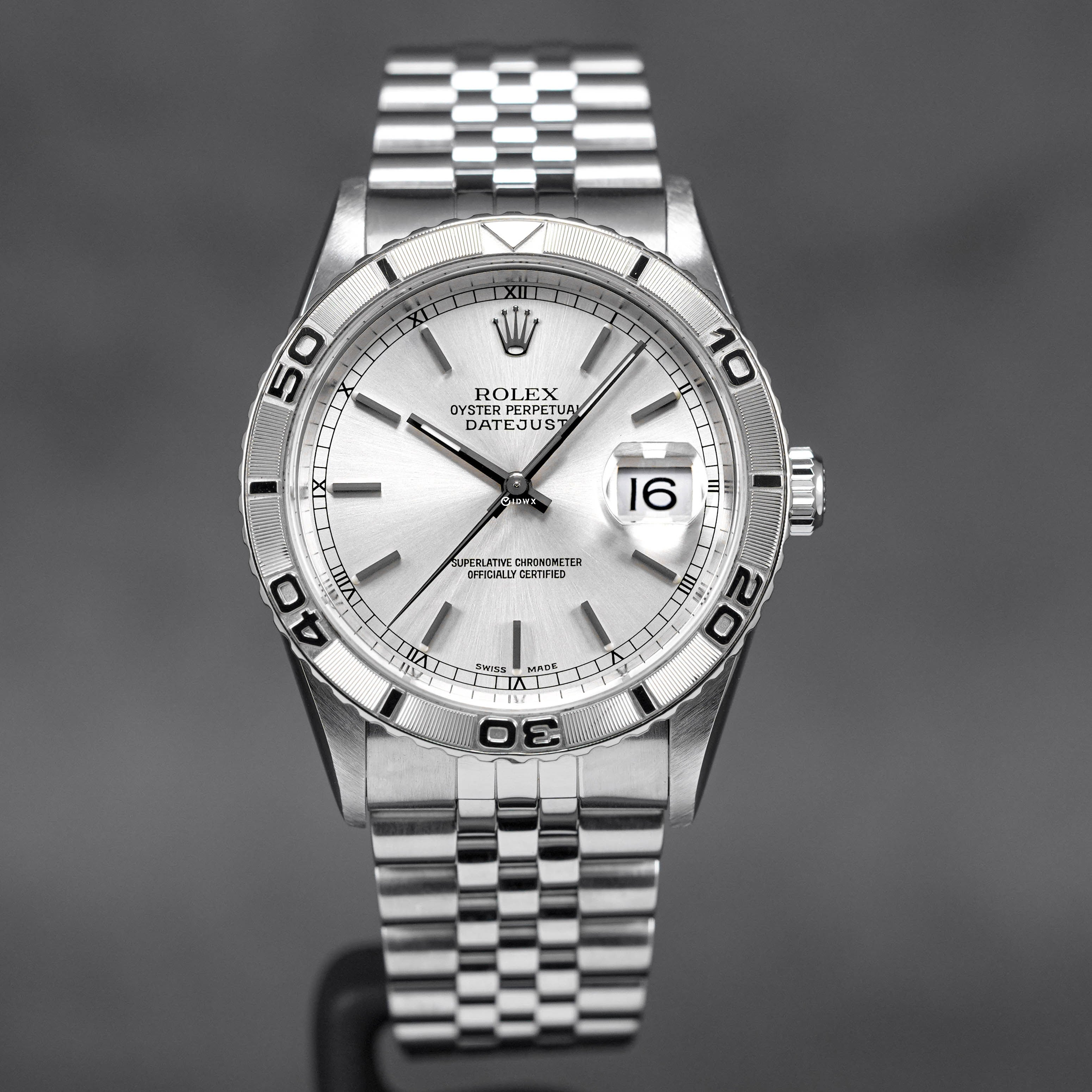 ROLEX DATEJUST 36MM TURN-O-GRAPH SILVER DIAL (2001) - IDWX