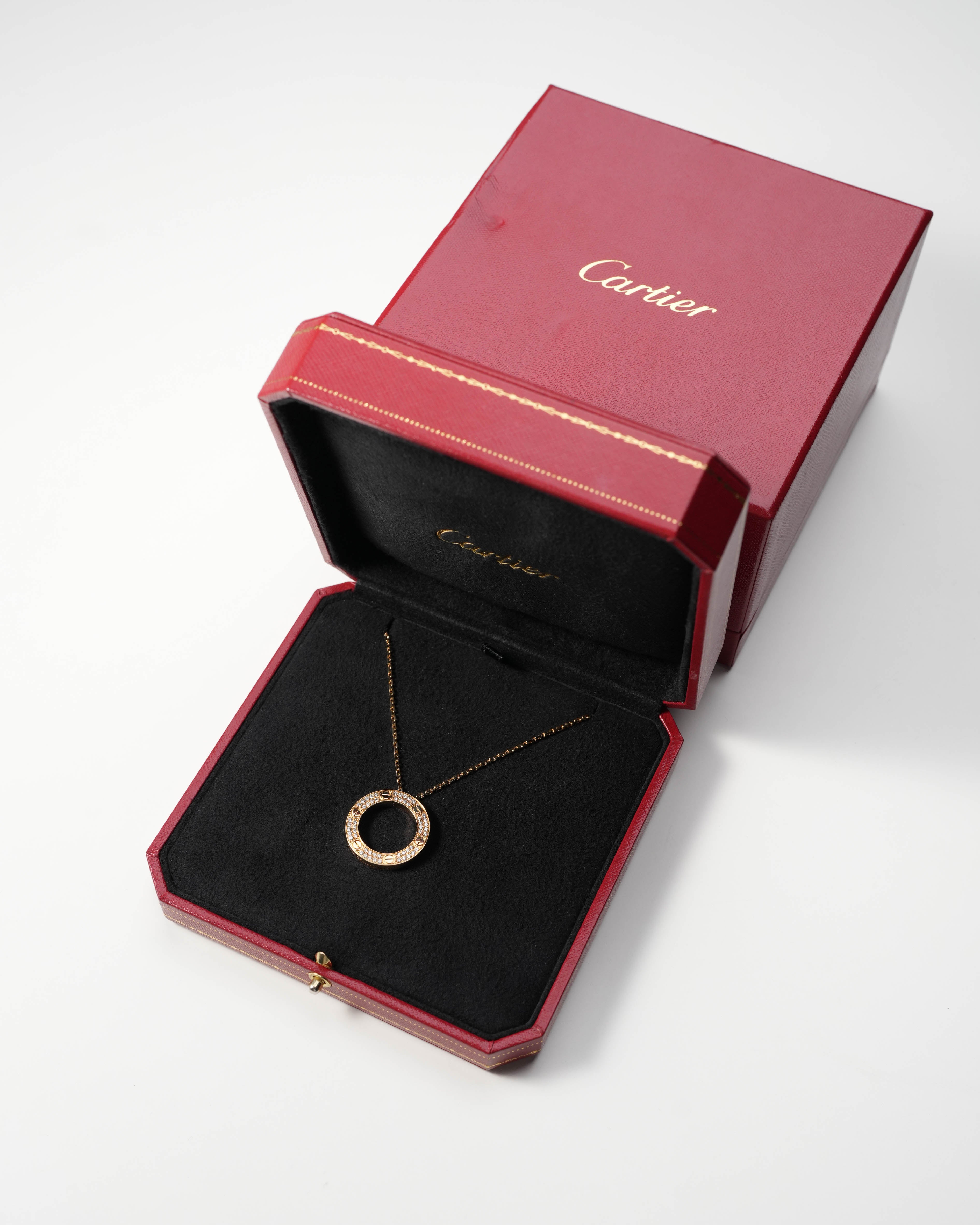 LOVE NECKLACE 18K YELLOWGOLD PAVED DIAMONDS