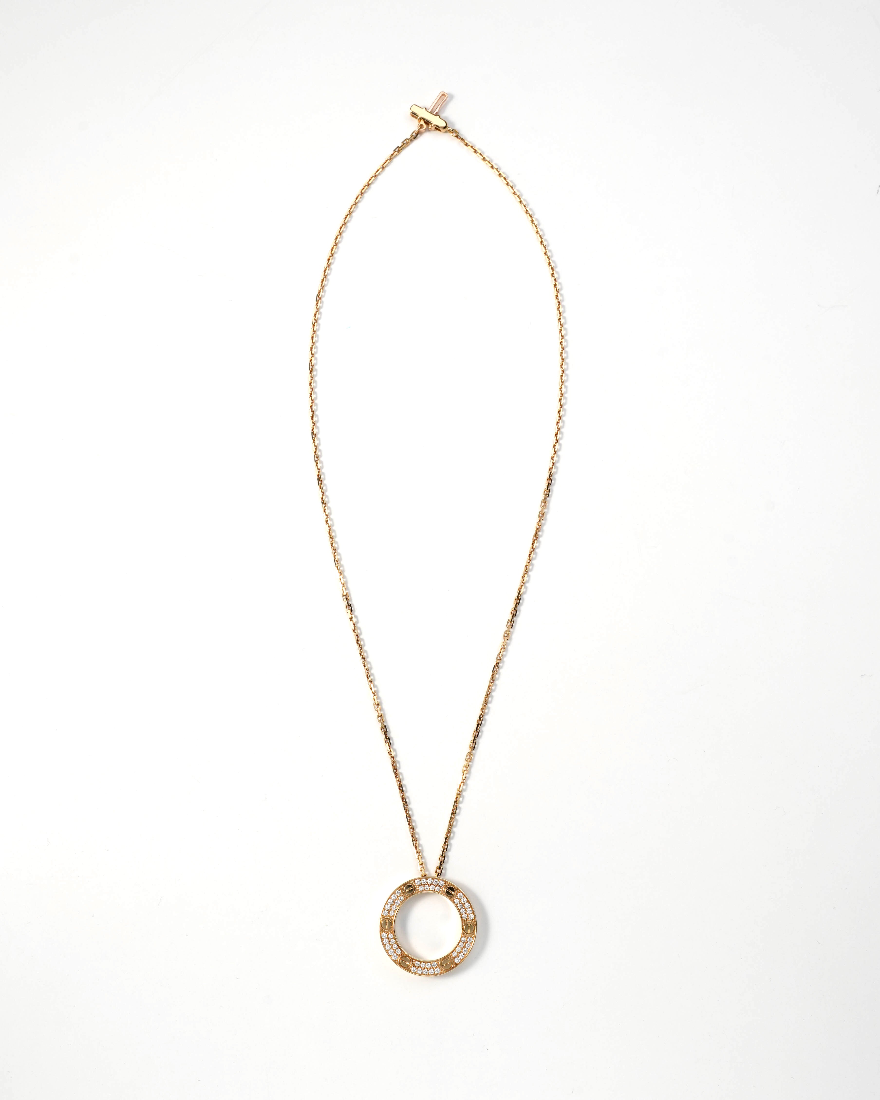 LOVE NECKLACE 18K YELLOWGOLD PAVED DIAMONDS
