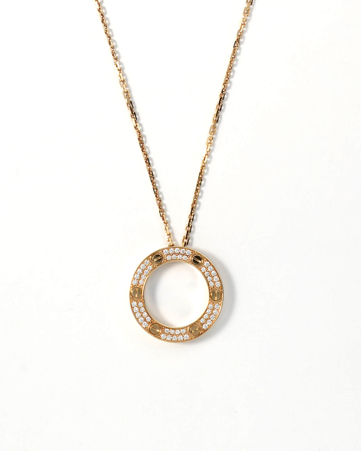 LOVE NECKLACE 18K YELLOWGOLD PAVED DIAMONDS