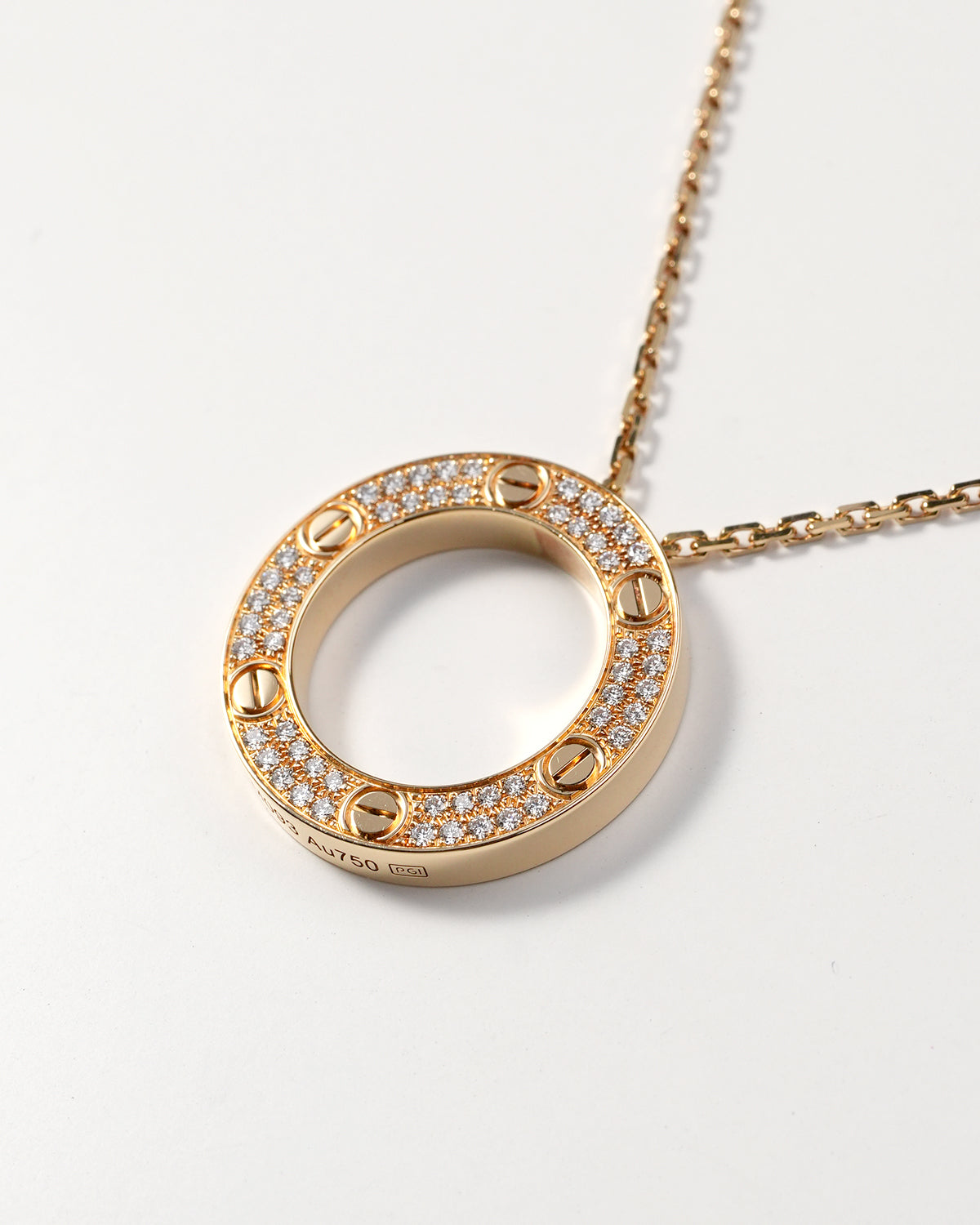 LOVE NECKLACE 18K YELLOWGOLD PAVED DIAMONDS