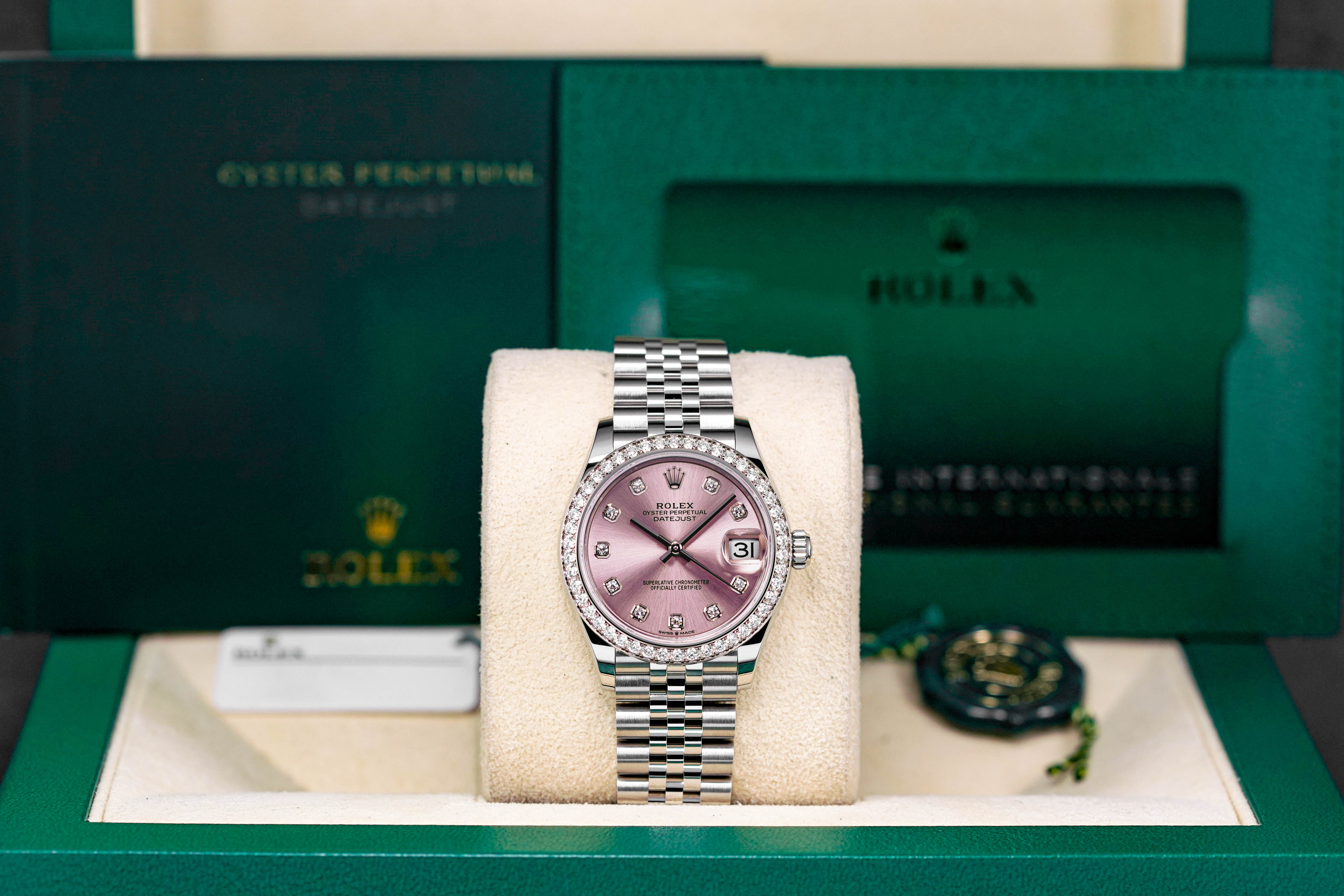 ROLEX DATEJUST 31MM PINK DIAMOND DIAL DIAMOND BEZEL (2024) - IDWX