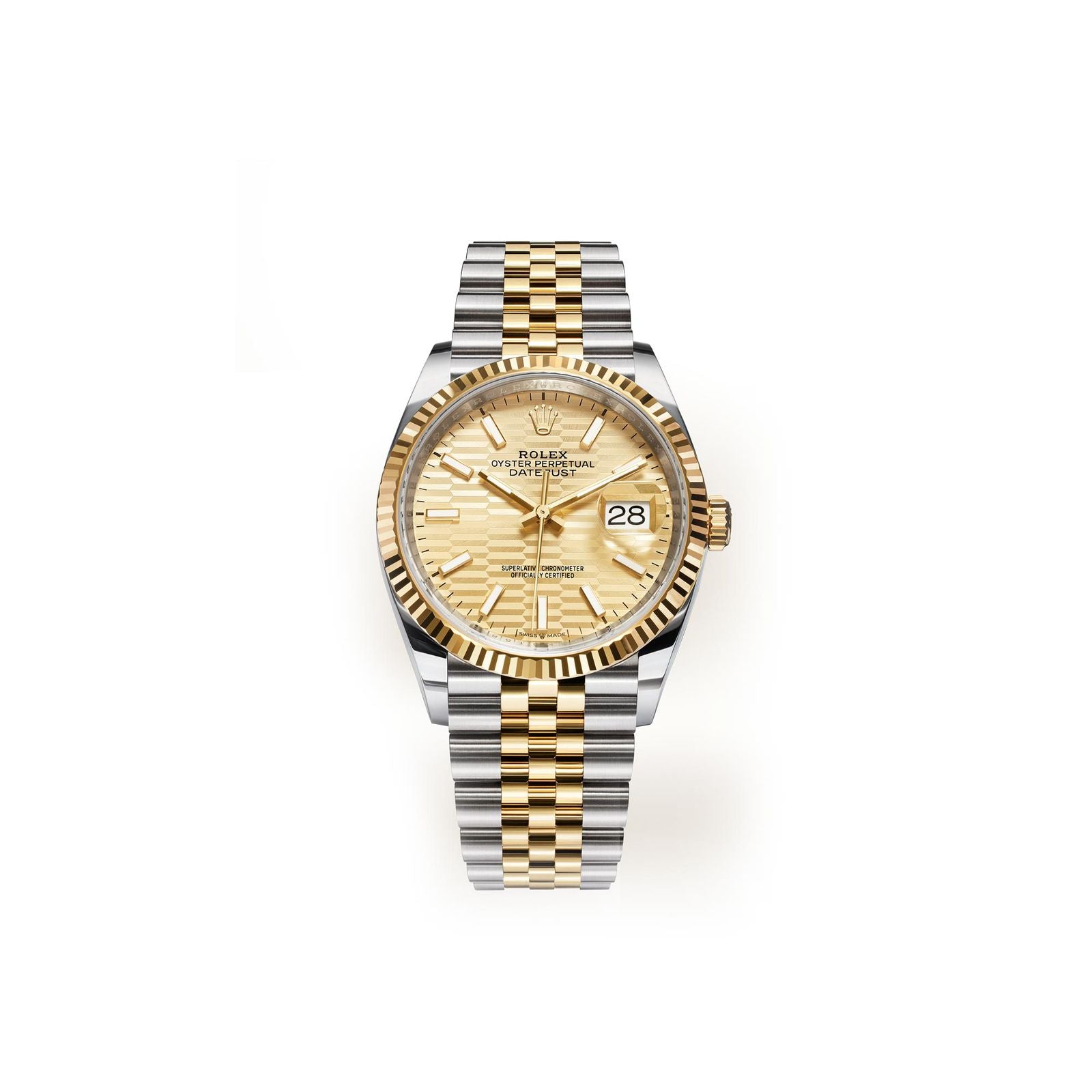 DATEJUST 36MM TWOTONE YELLOWGOLD CHAMPAGNE FLUTED DIAL (2022)