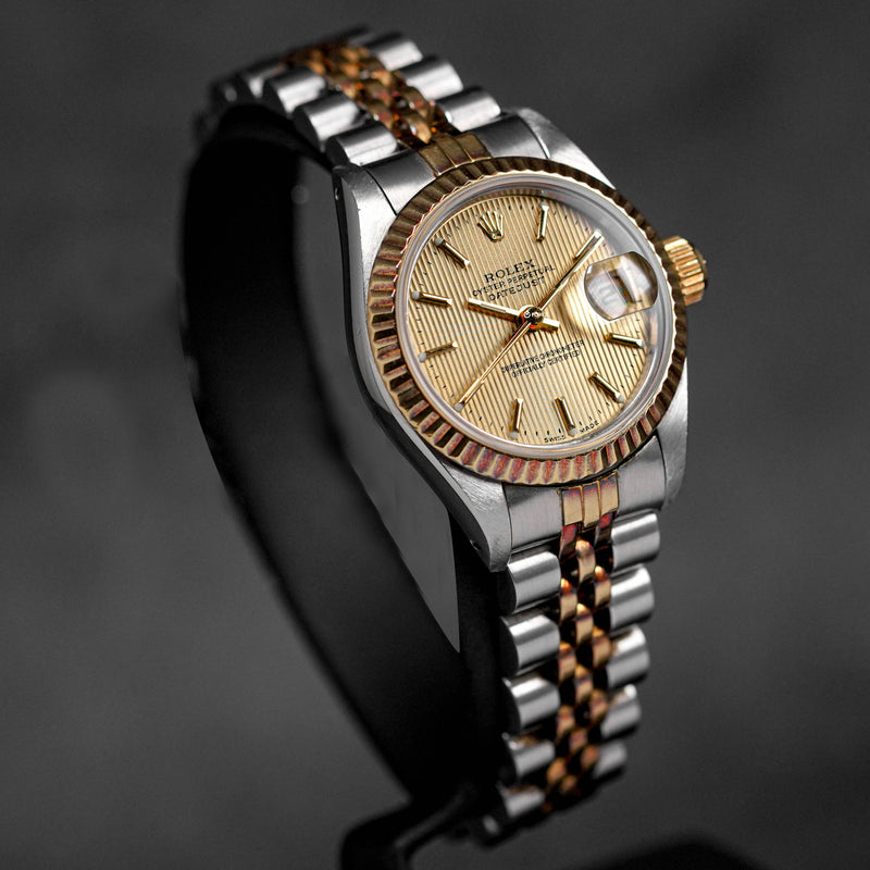DATEJUST 26MM TWOTONE YELLOWGOLD CHAMPAGNE TAPESTRY DIAL (CIRCA 1984)