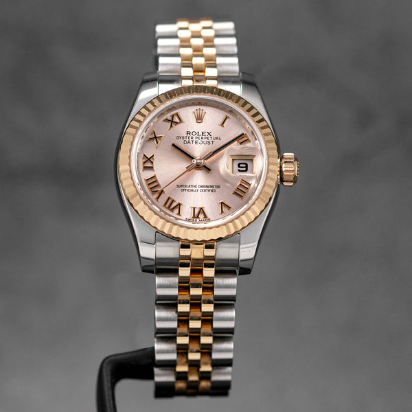 DATEJUST 26MM TWOTONE ROSEGOLD PINK ROMAN DIAL (2014)
