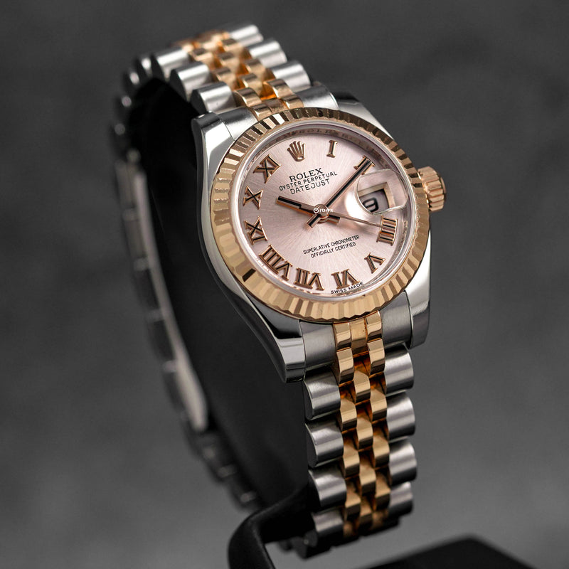 DATEJUST 26MM TWOTONE ROSEGOLD PINK ROMAN DIAL (2014)