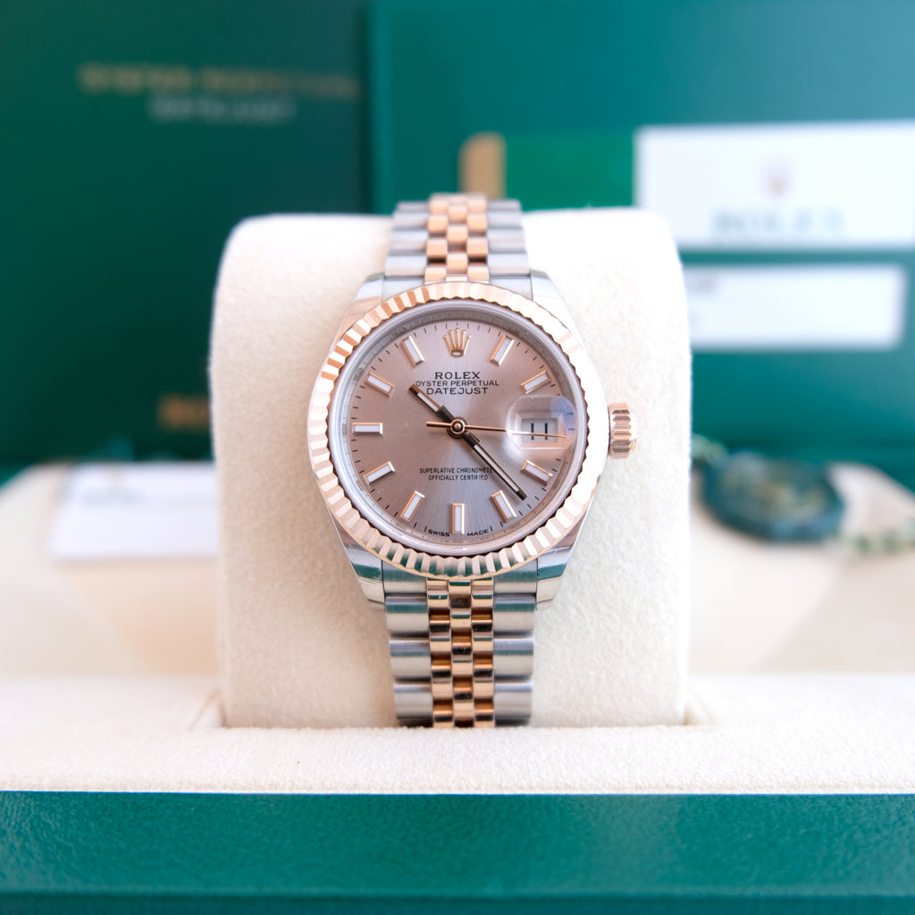 ROLEX DATEJUST 28MM TWOTONE ROSEGOLD PINK DIAL 2018 IDWX