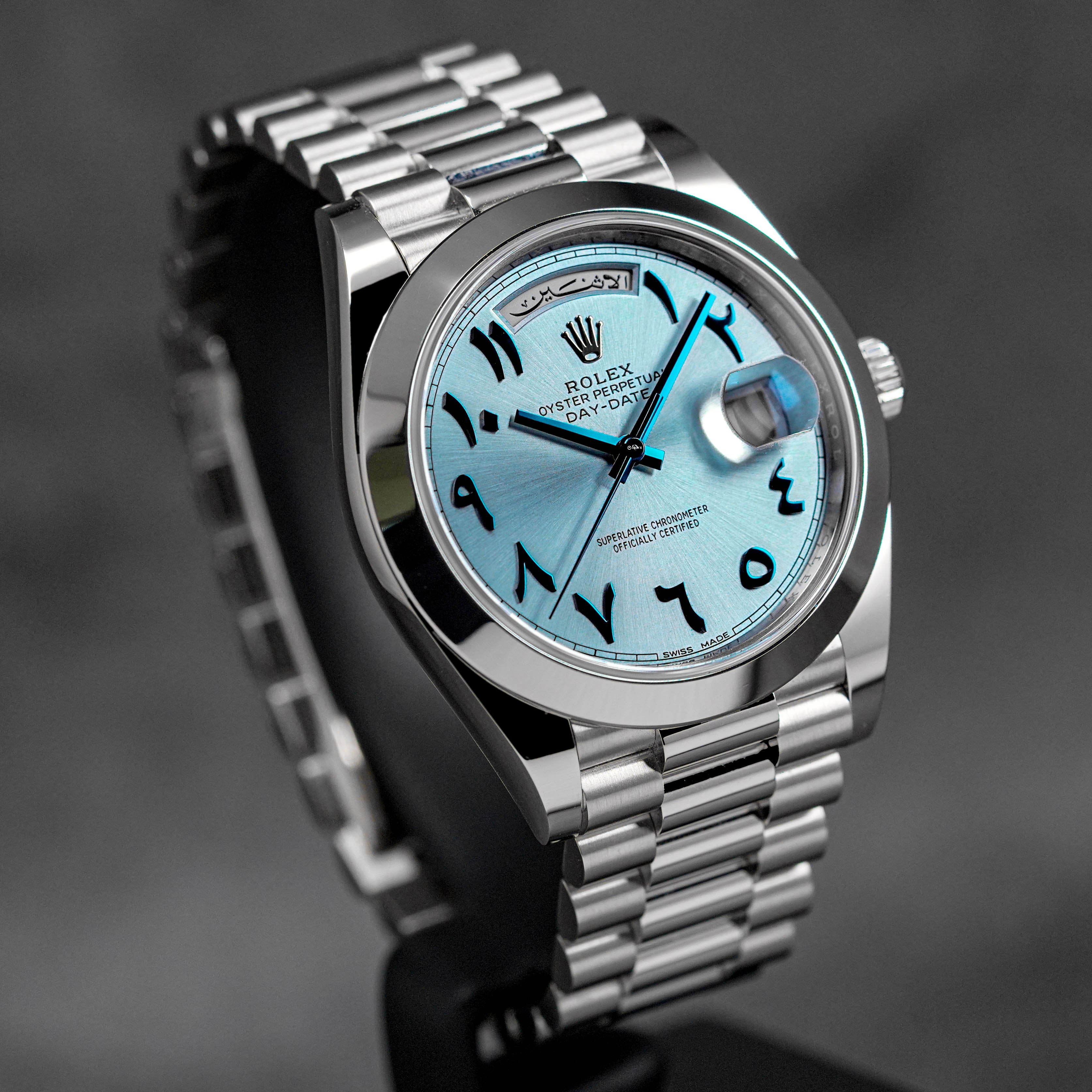 DAYDATE 40MM PLATINUM ICE BLUE ARABIC DIAL (2019)