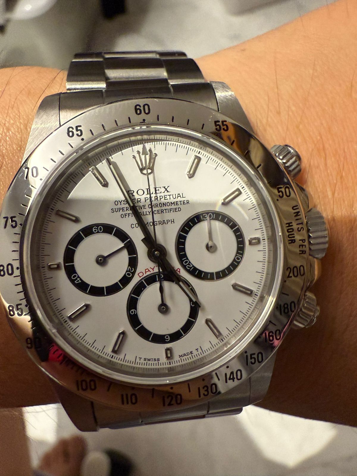 DAYTONA ZENITH 16520 STEEL WHITE DIAL 'R-SERIES' (CIRCA 1988)