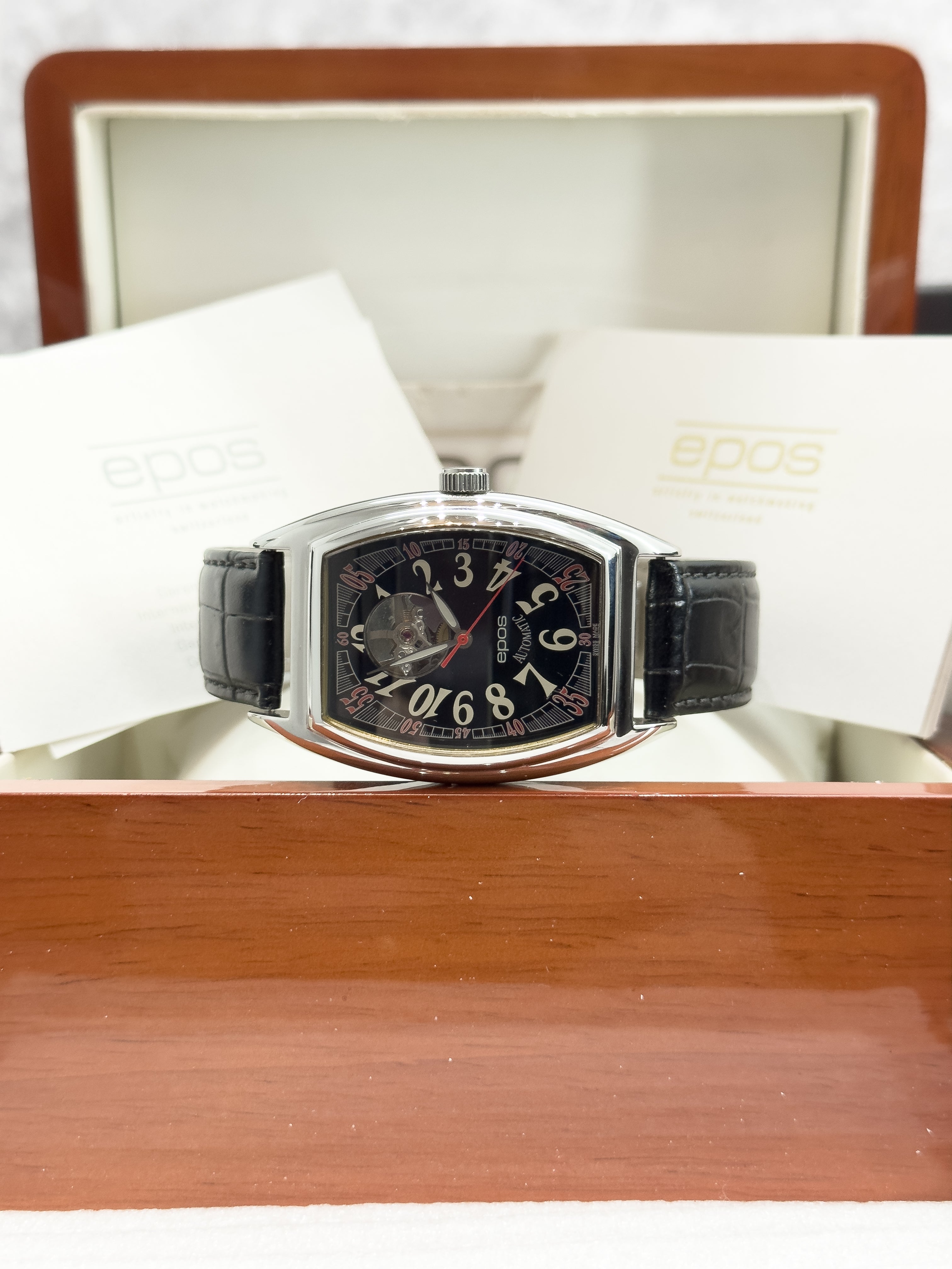 ELEGANCE 3332 AUTOMATIC STEEL BLACK LEATHER STRAP (2012)