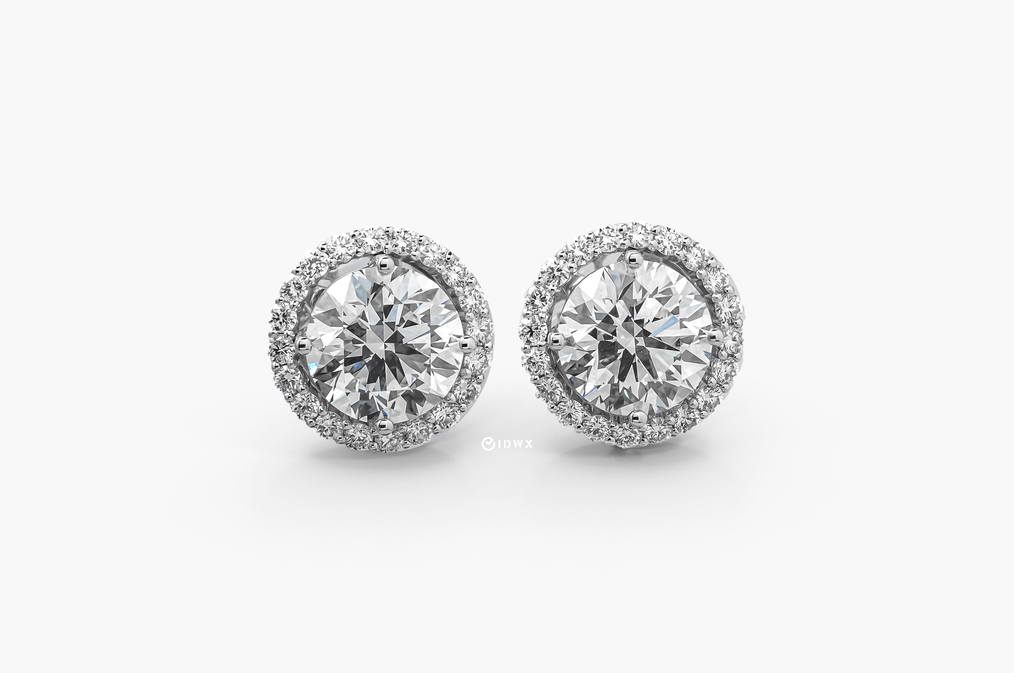 Round Halo Earrings