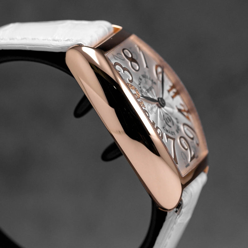 MASTER OF COMPLICATIONS CRAZY HOURS ROSEGOLD DIAMOND 10TH ANNIVERSARY WHITE LEATHER STRAP LIMITED EDITION (UNDATED)