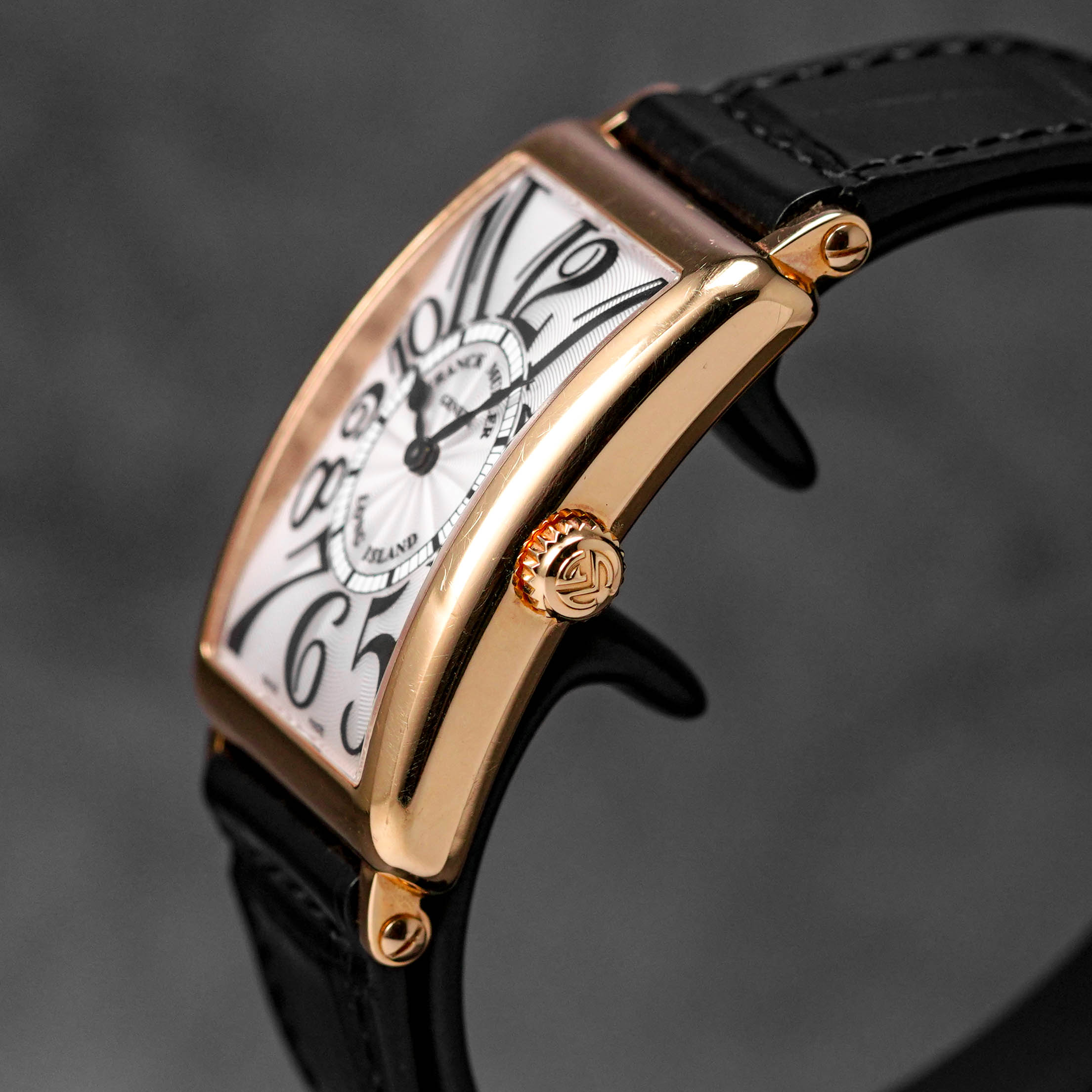 LONG ISLAND ROSEGOLD BLACK LEATHER STRAP (2019)