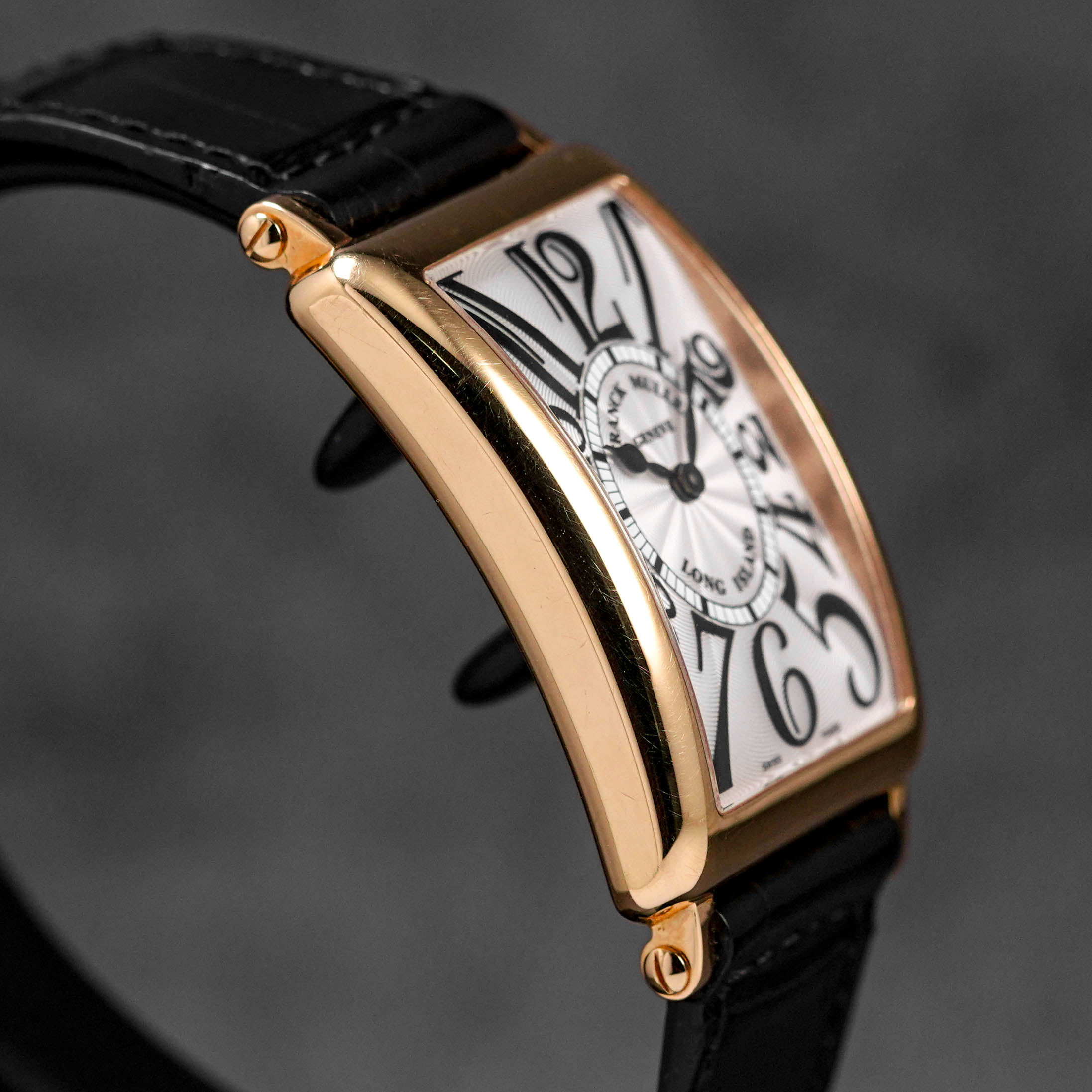 LONG ISLAND ROSEGOLD BLACK LEATHER STRAP (2019)