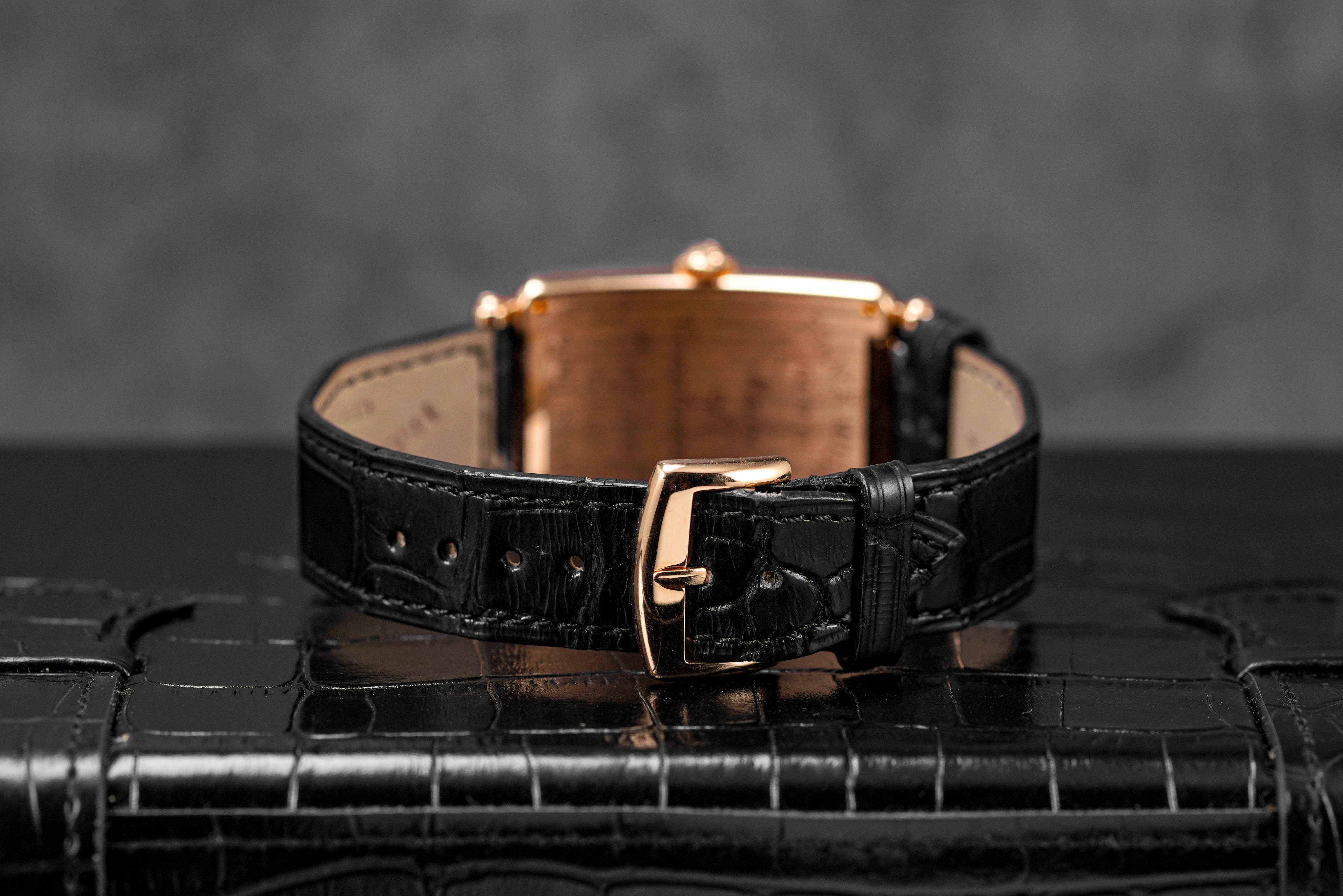 LONG ISLAND ROSEGOLD BLACK LEATHER STRAP (2019)