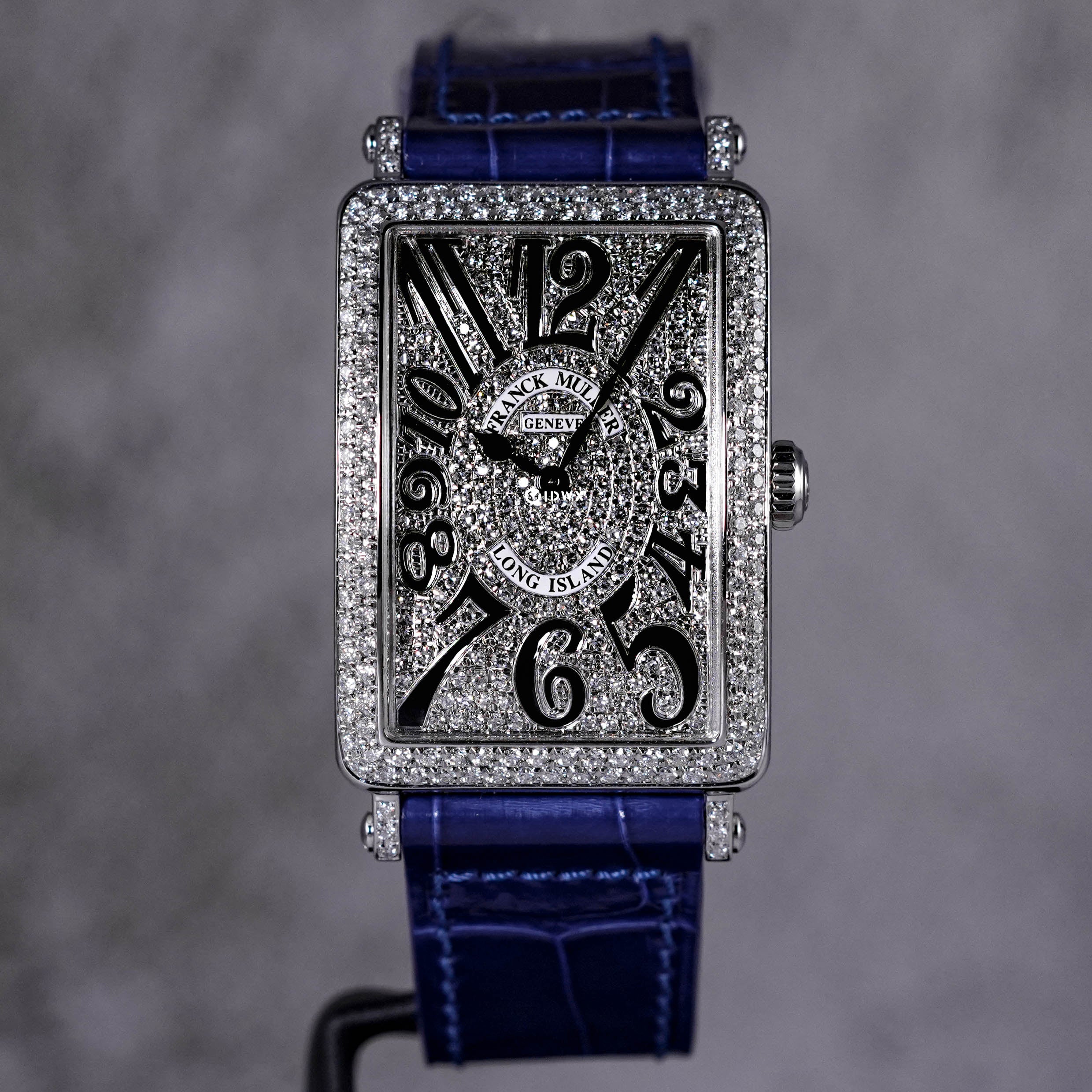 FRANCK MULLER LONG ISLAND DIAMOND DIAL BLUE LEATHER STRAP 2023