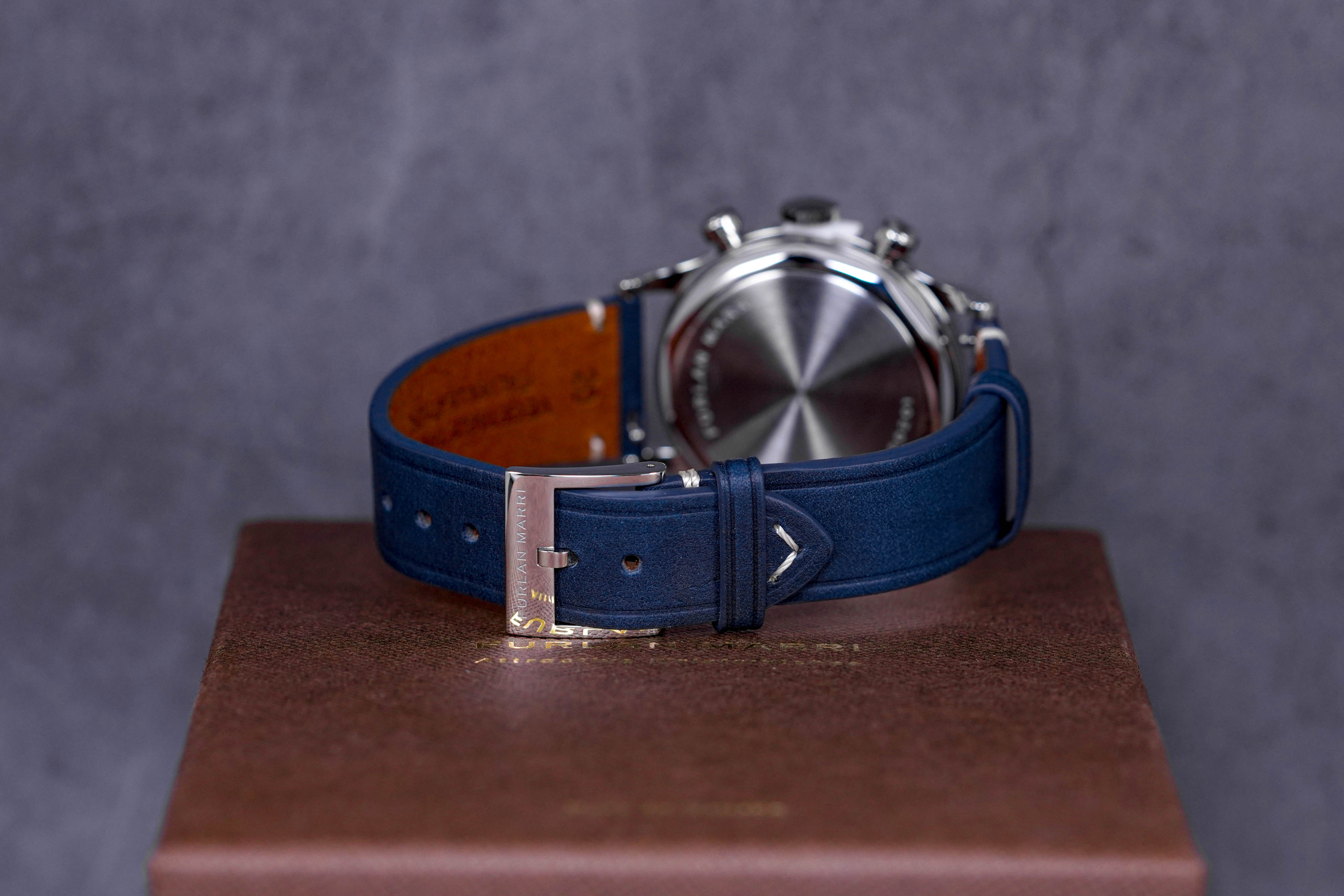 CHRONOGRAPH 38MM BLUE DIAL LEATHER STRAP (2022)