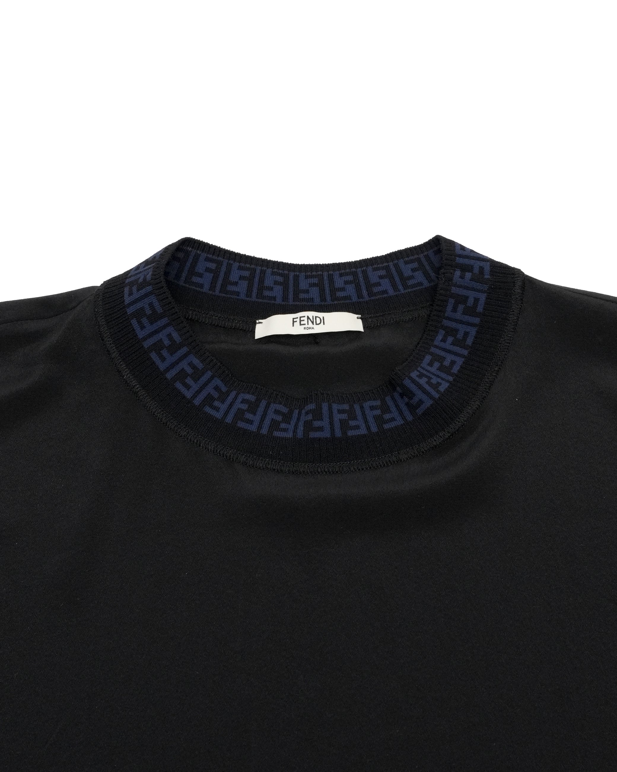 Fendi Silk Blouse Black x Blue