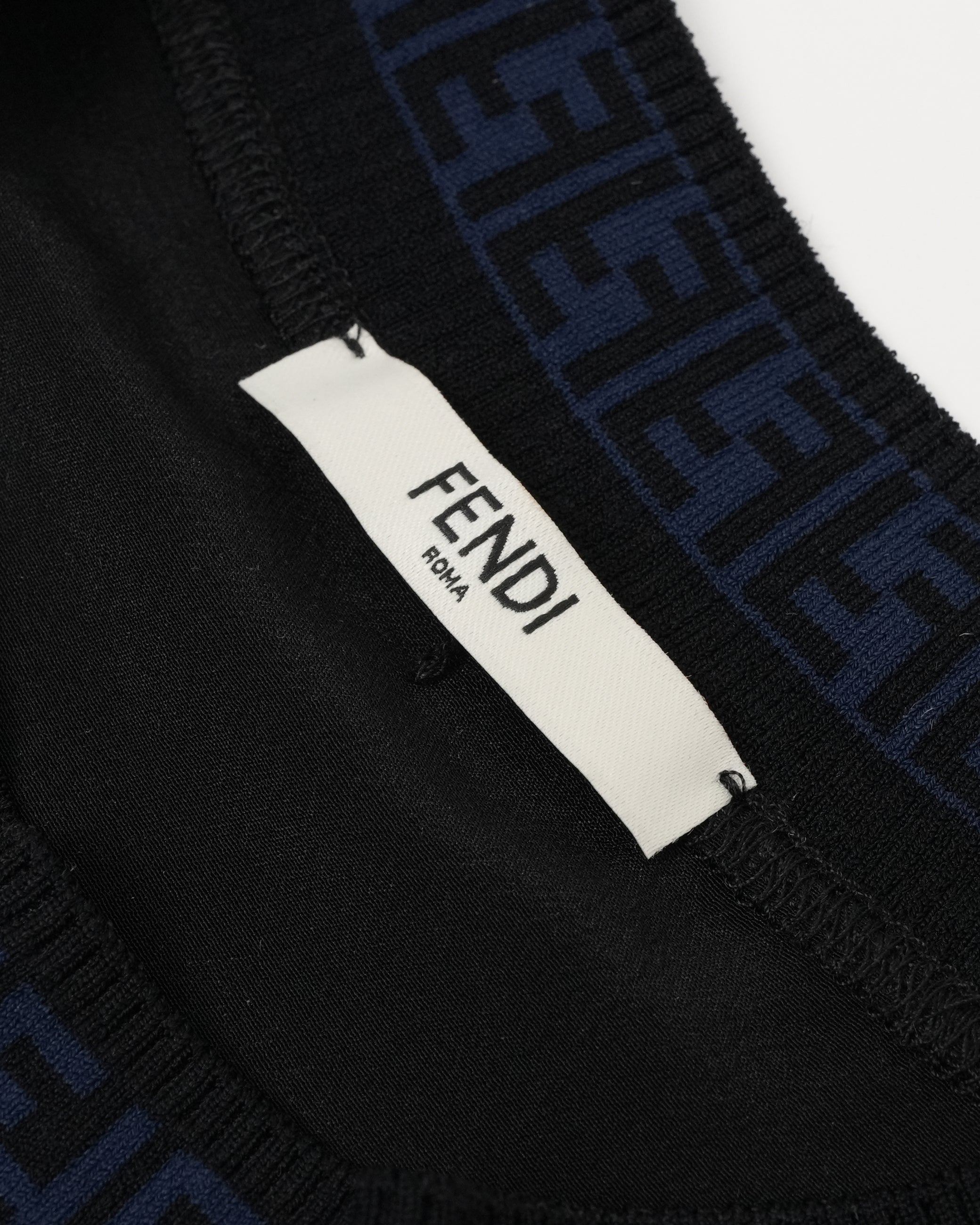 FENDI SILK BLOUSE BLACK X BLUE SIZE IT 38 - IDWX