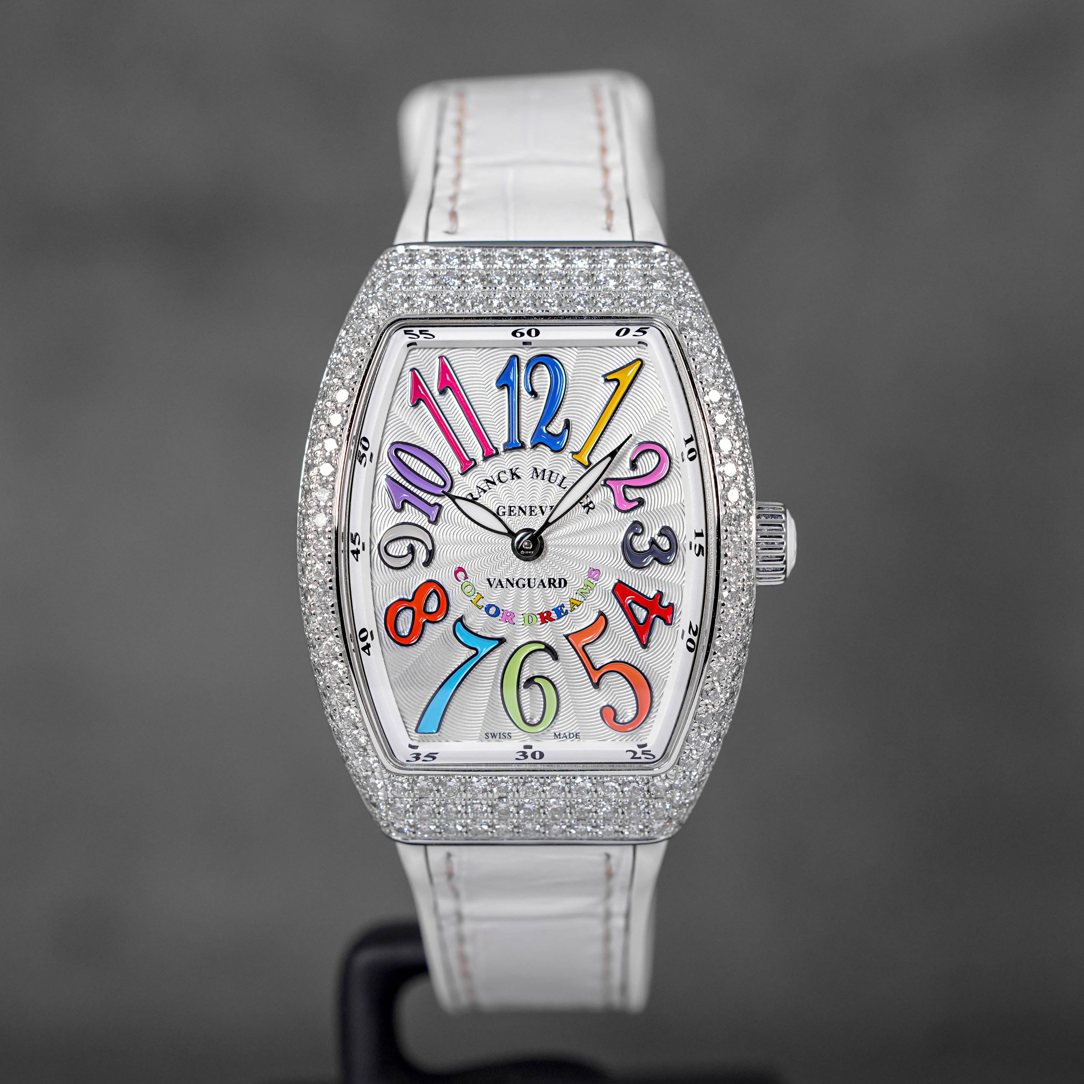 FRANCK MULLER V32 WHITE COLOR OF DREAMS FACTORY DIAMOND (UNDATED