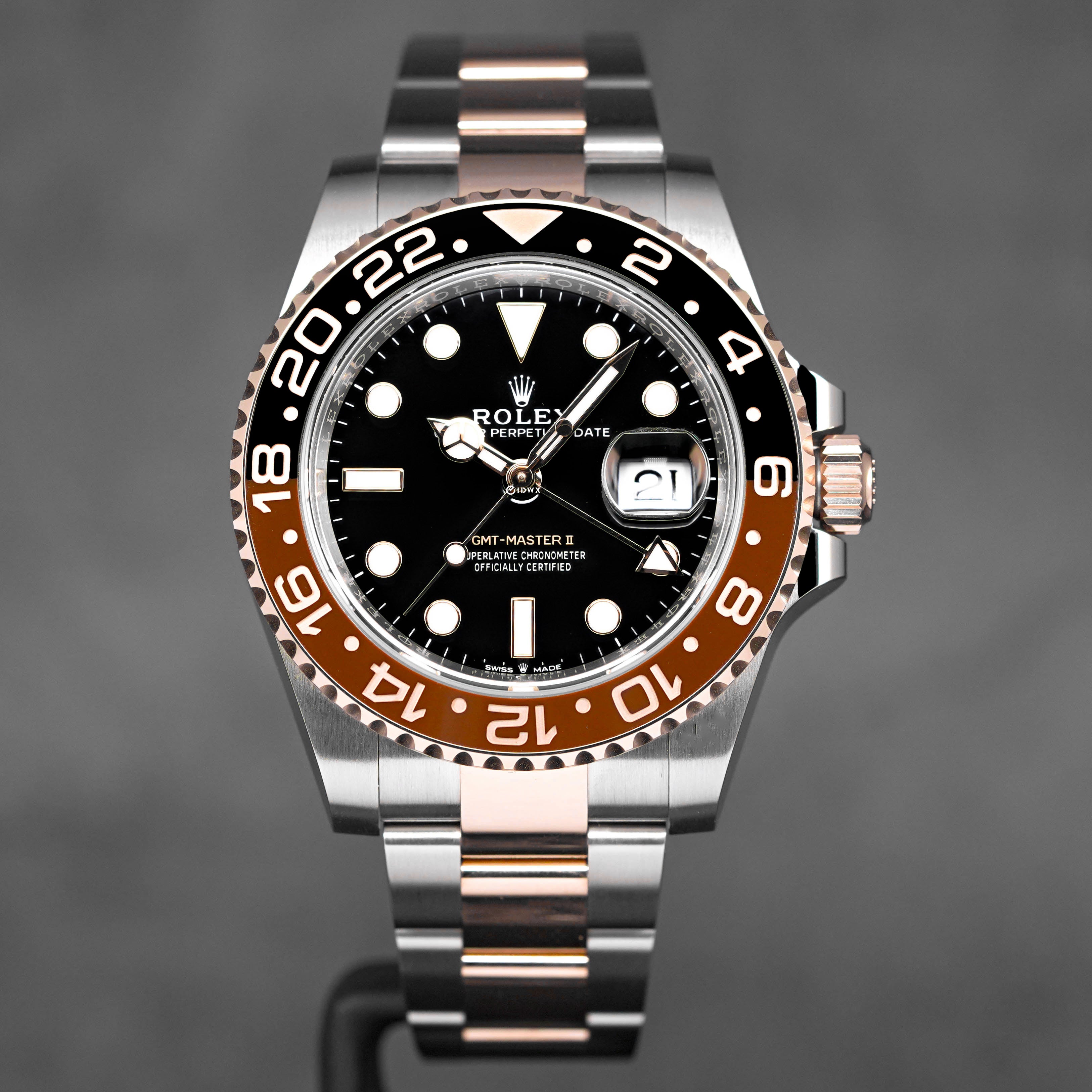 ROLEX GMT MASTER-II TWOTONE ROSEGOLD ROOTBEER (2024) IDWX