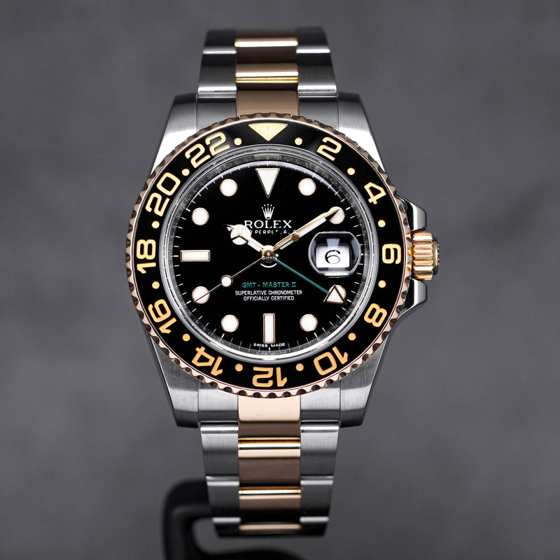 GMT MASTER-II TWOTONE YELLOWGOLD BLACK DIAL (2015)