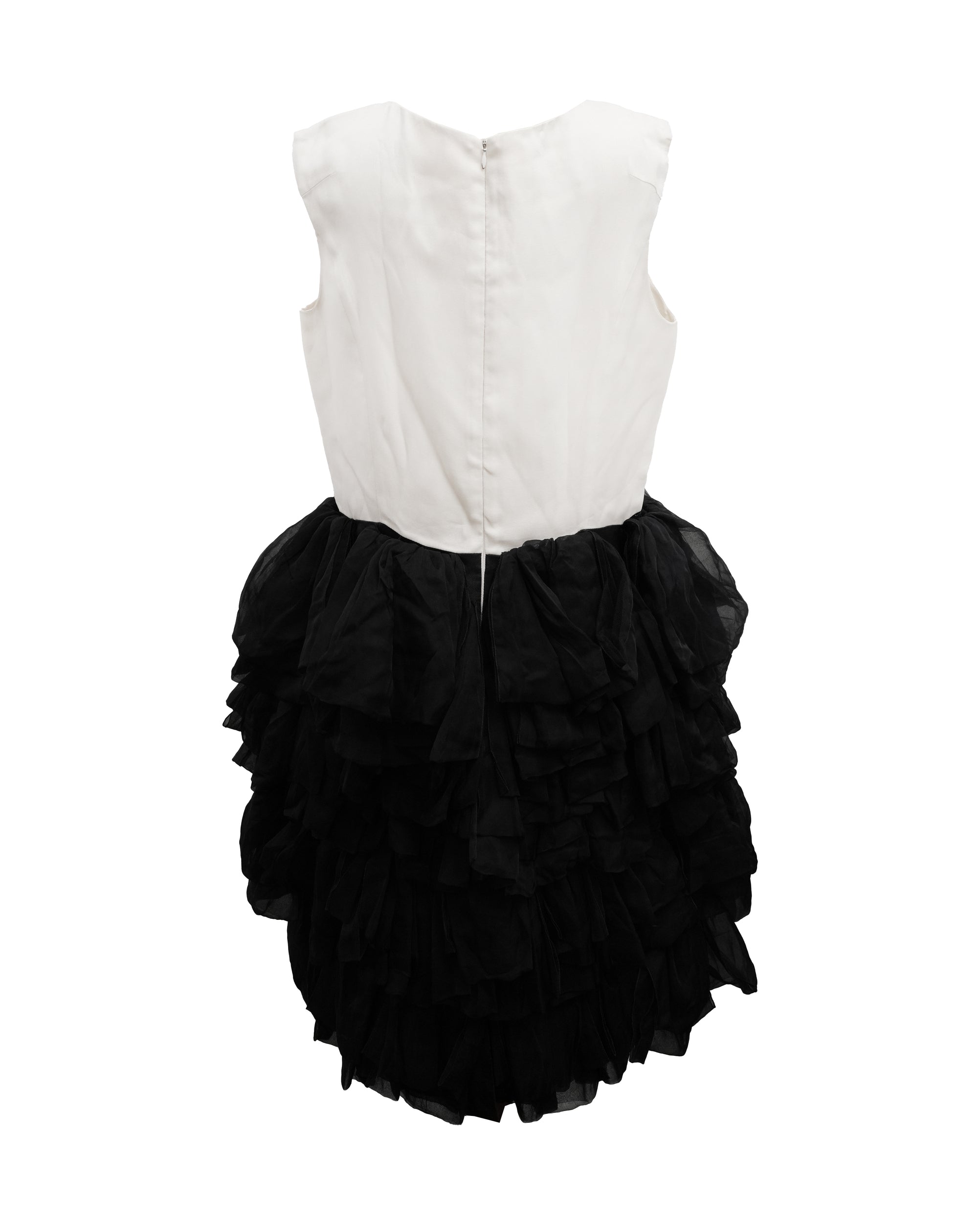 WHITE X BLACK RUFFLE DRESS