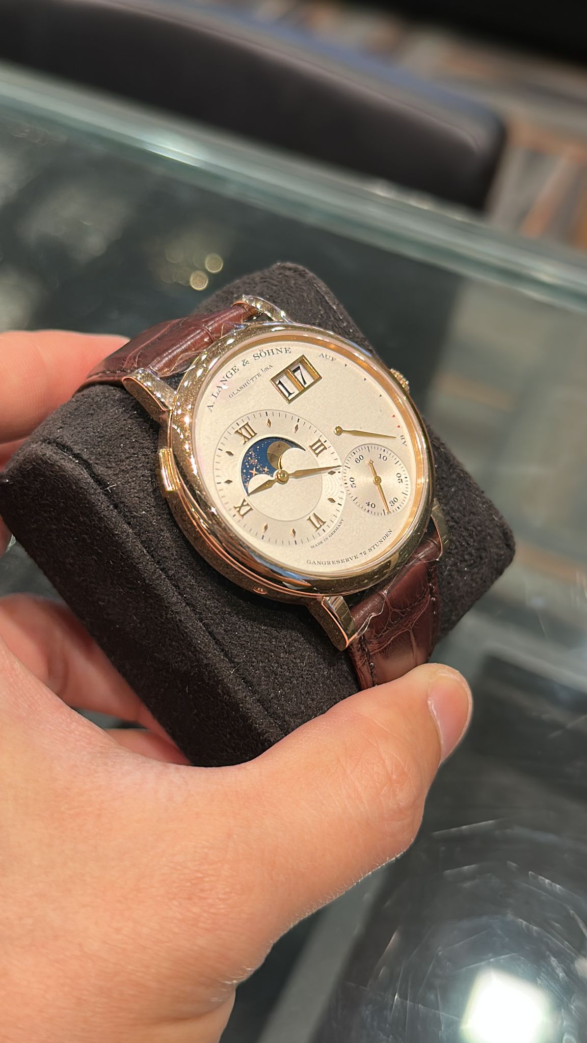 GRAND LANGE 1 MOONPHASE ROSEGOLD SILVER DIAL (2015)