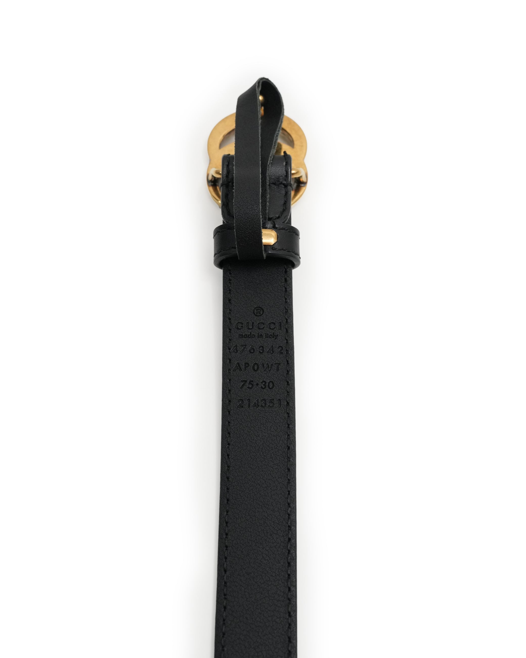 GG MARMONT BELT 75 GP X FAUX PEARL X LEATHER BLACK