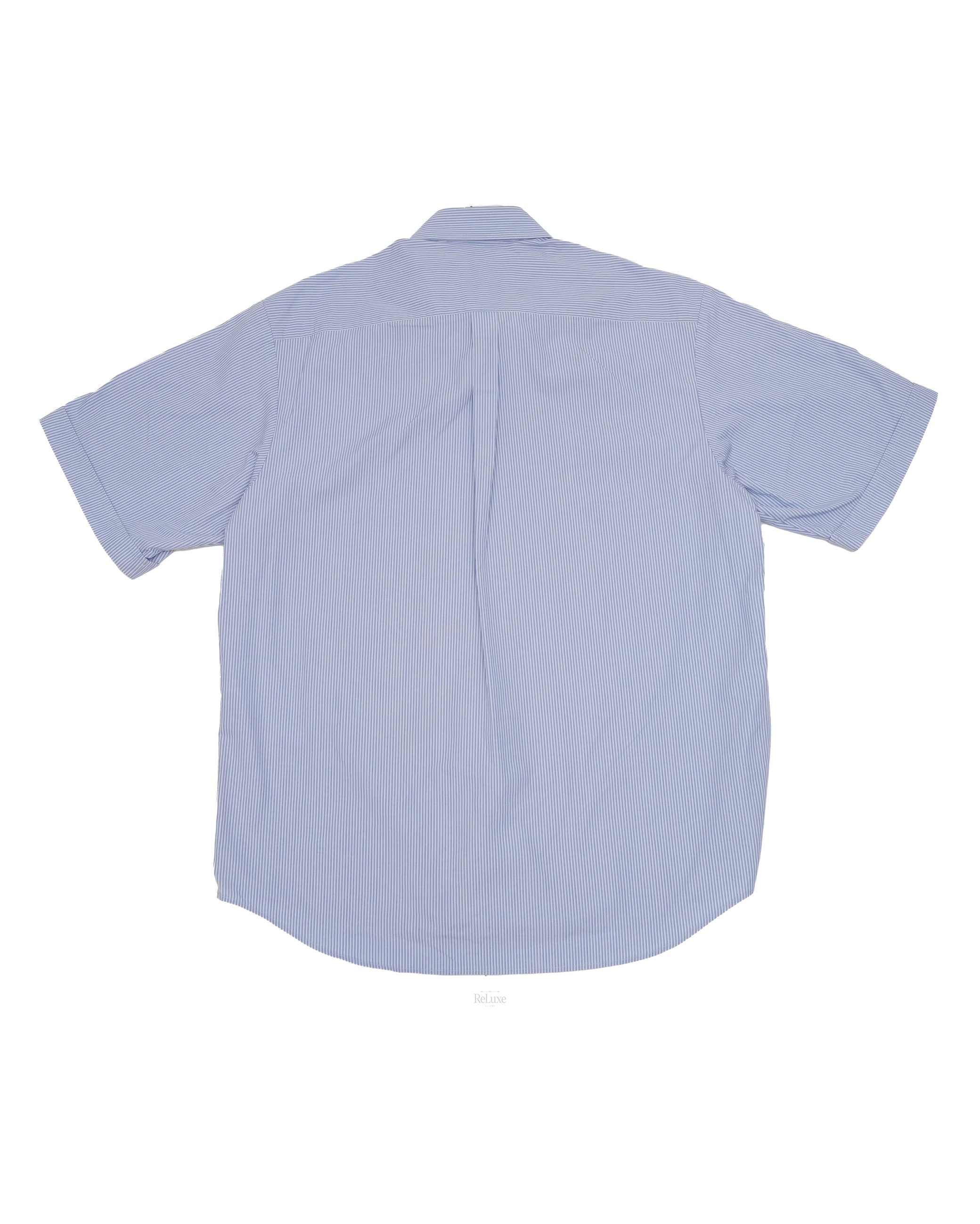 EMBROIDERY LOGO COTTON SHIRT BLUE