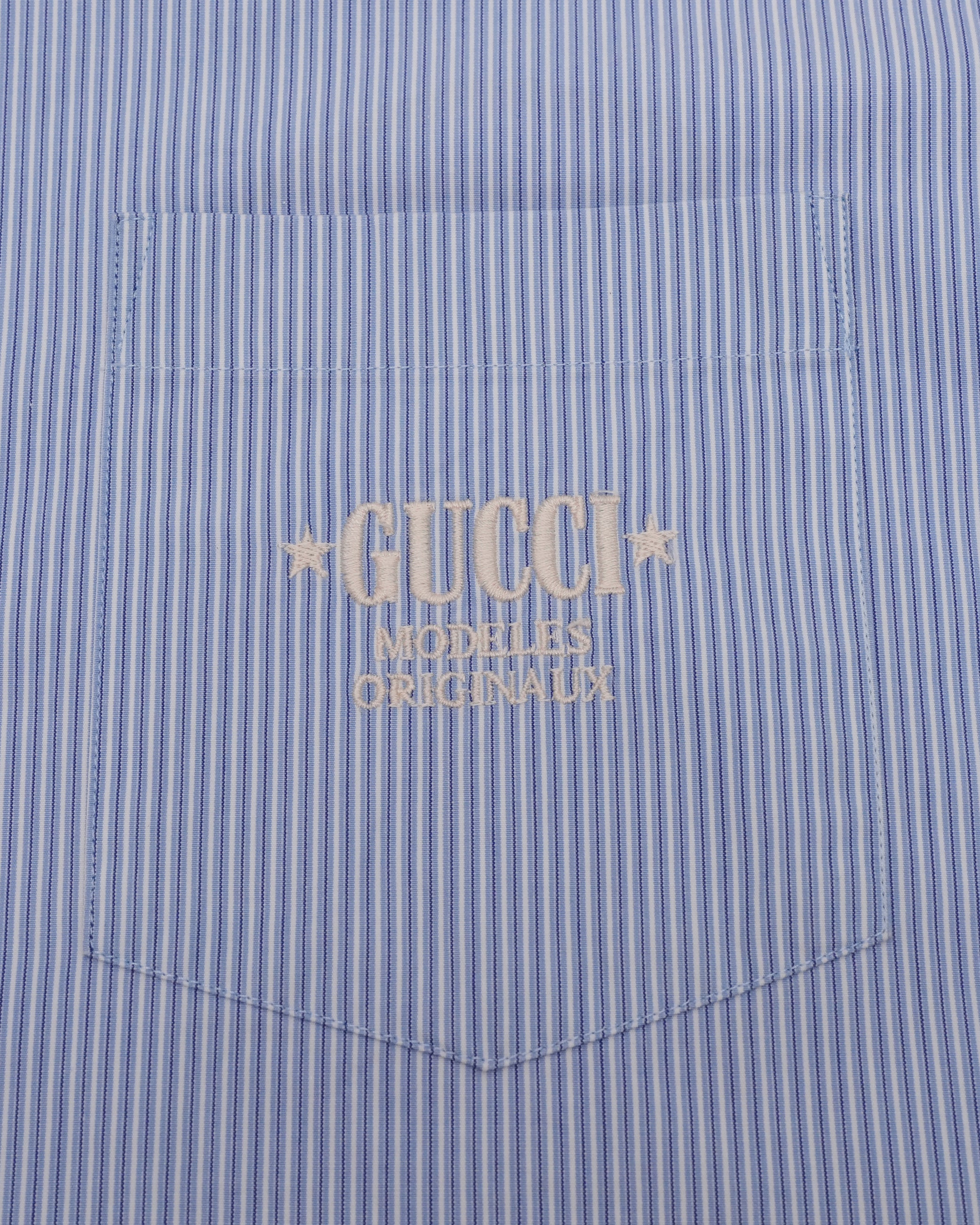 EMBROIDERY LOGO COTTON SHIRT BLUE