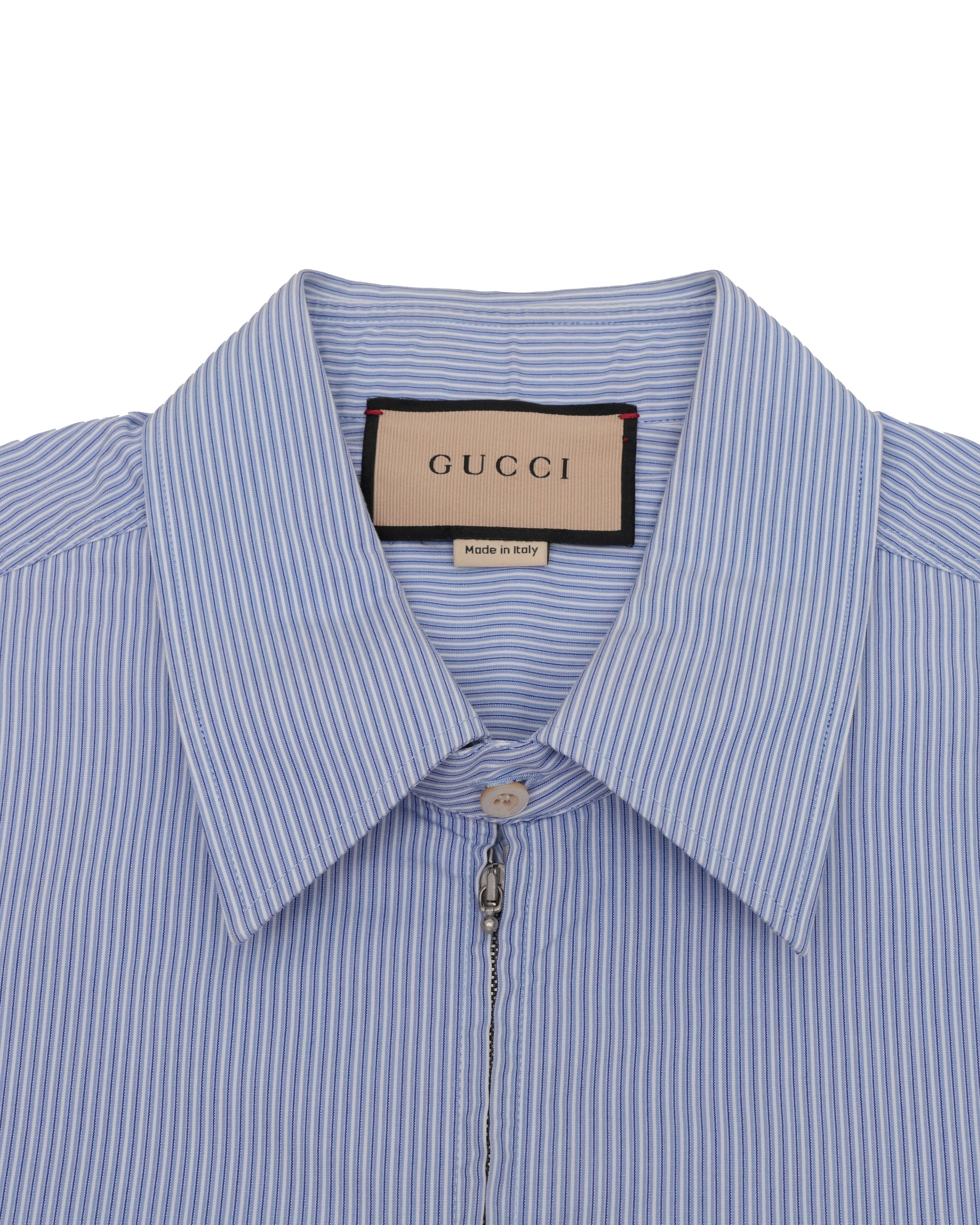 EMBROIDERY LOGO COTTON SHIRT BLUE