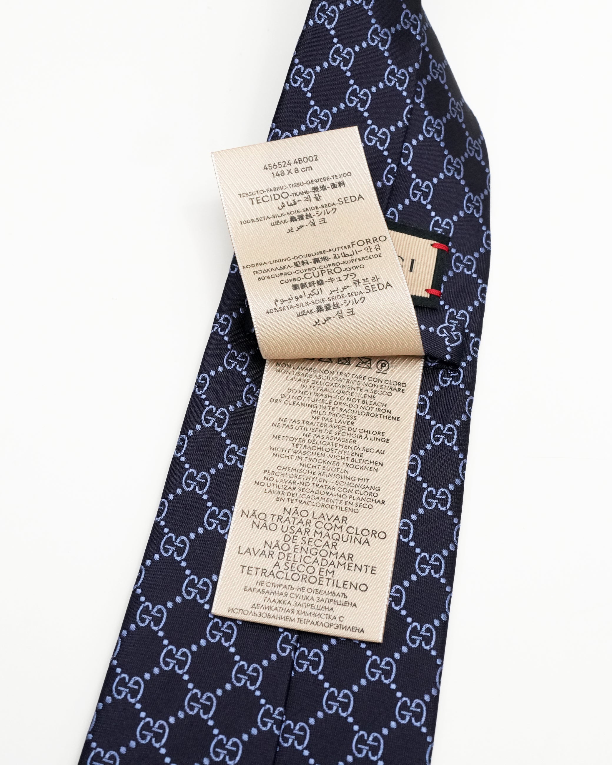 GUCCISSIMA NECKTIE SILK NAVY X BLUE